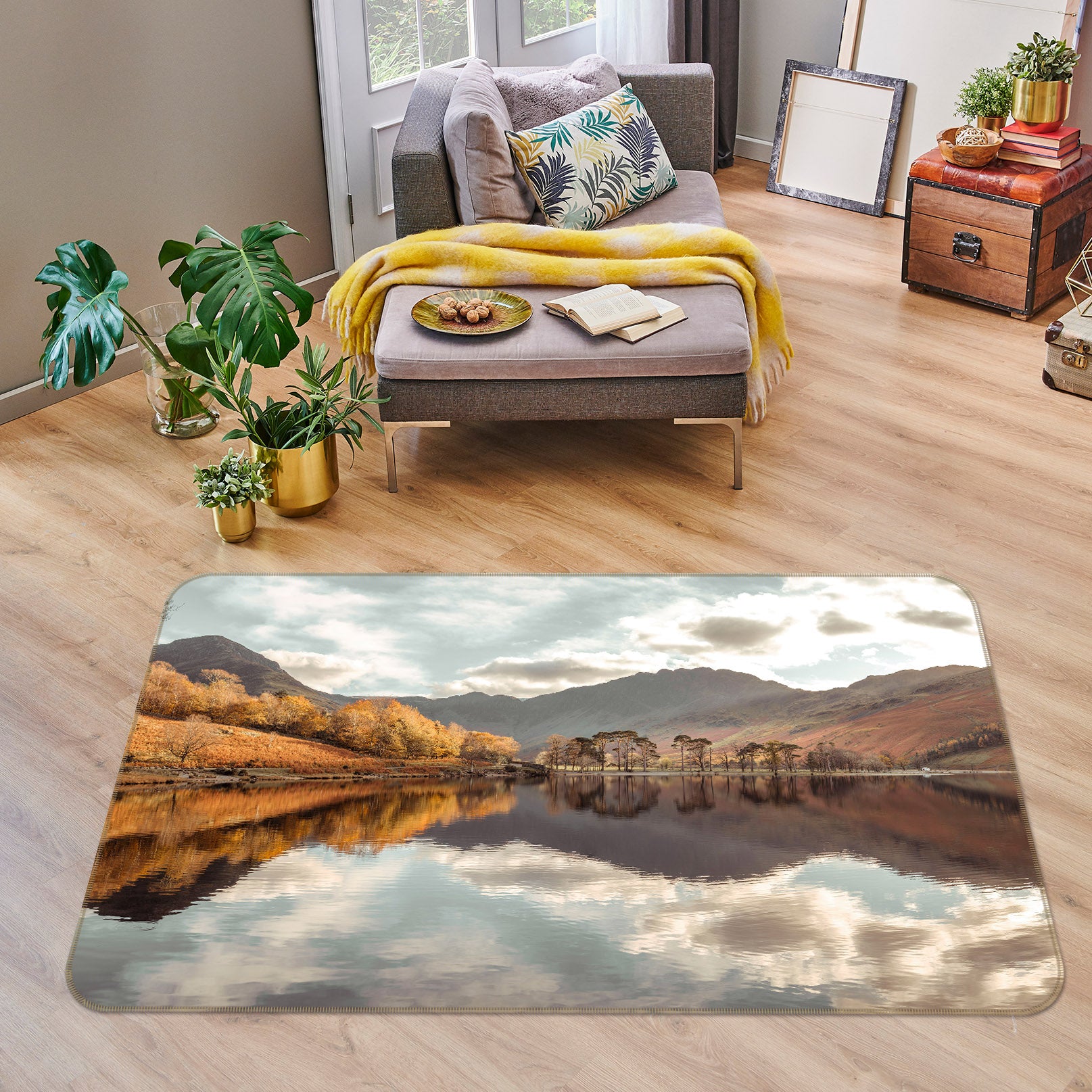 3D Lake Mountain 160 Assaf Frank Rug Non Slip Rug Mat