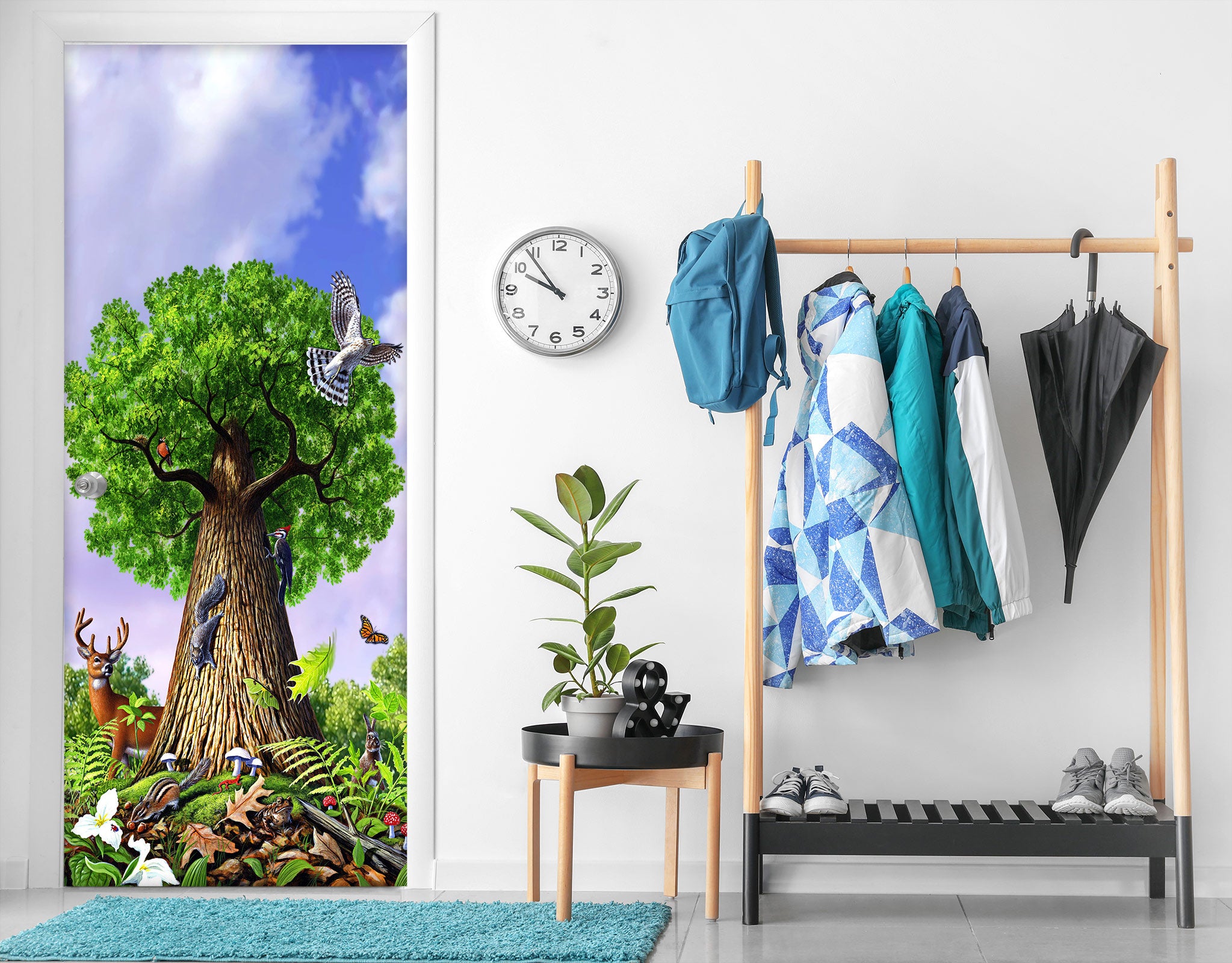 3D Tree Animal Bird 112158 Jerry LoFaro Door Mural