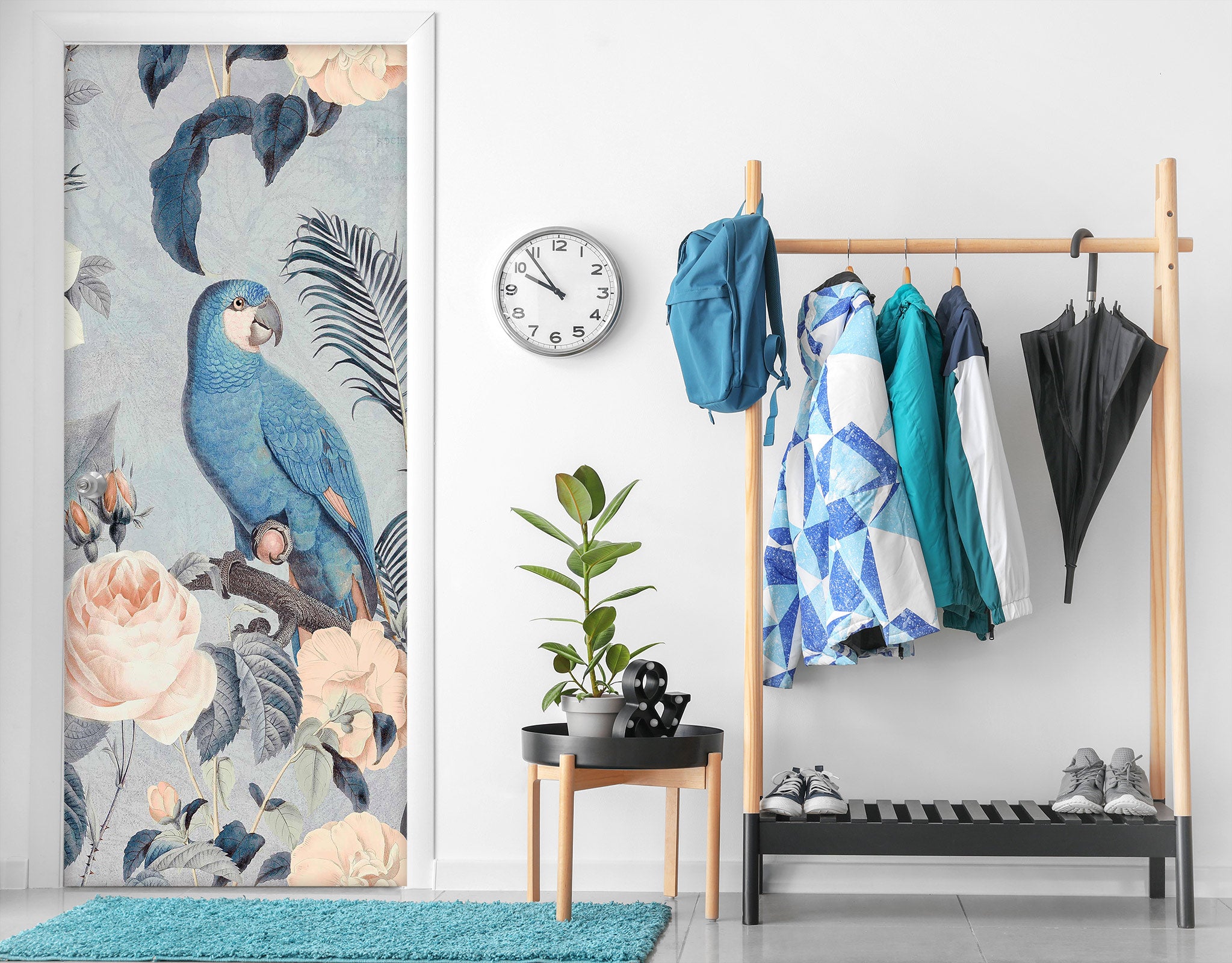 3D Blue Parrot 11909 Andrea Haase Door Mural