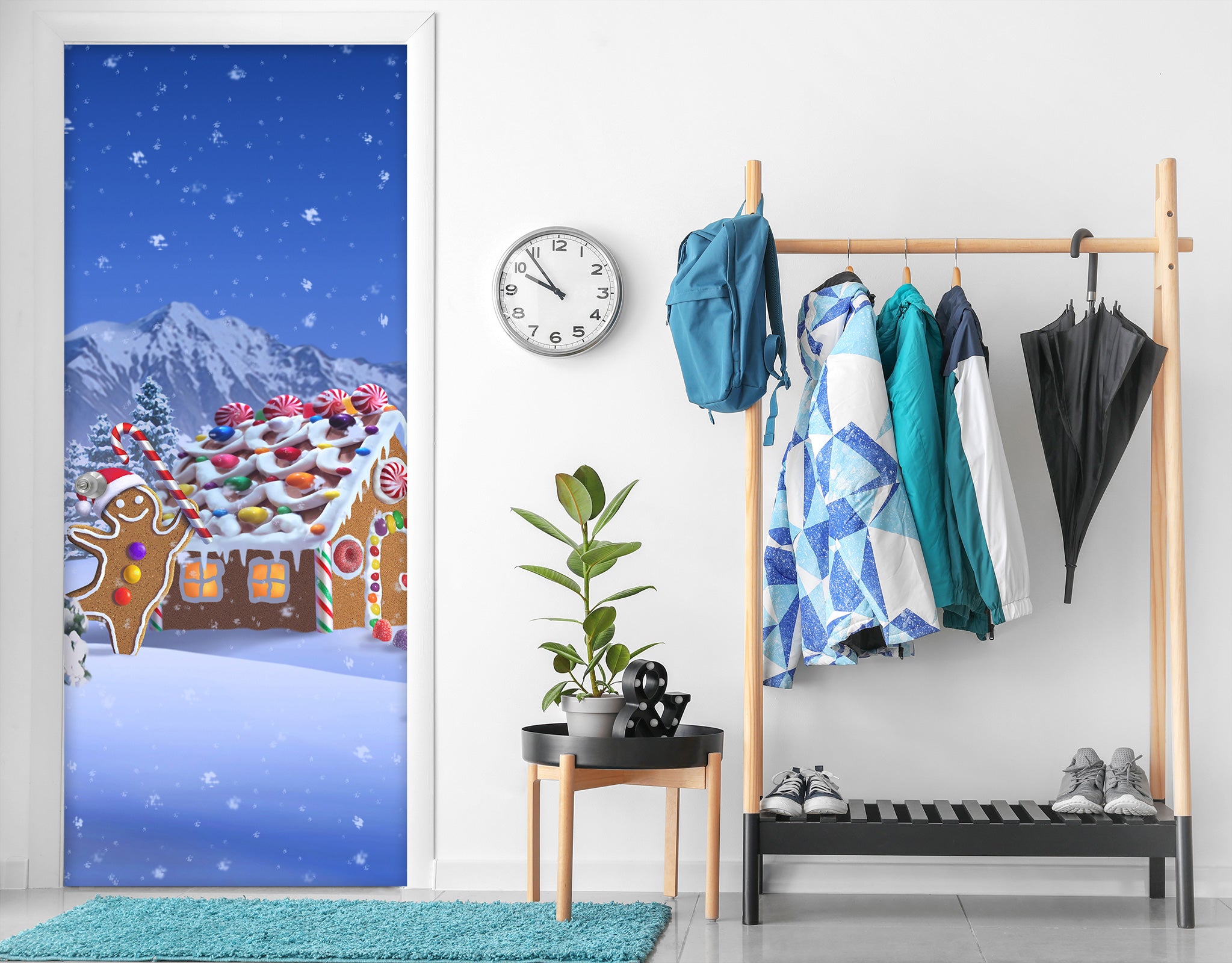 3D Snow Cabin 112135 Jerry LoFaro Door Mural