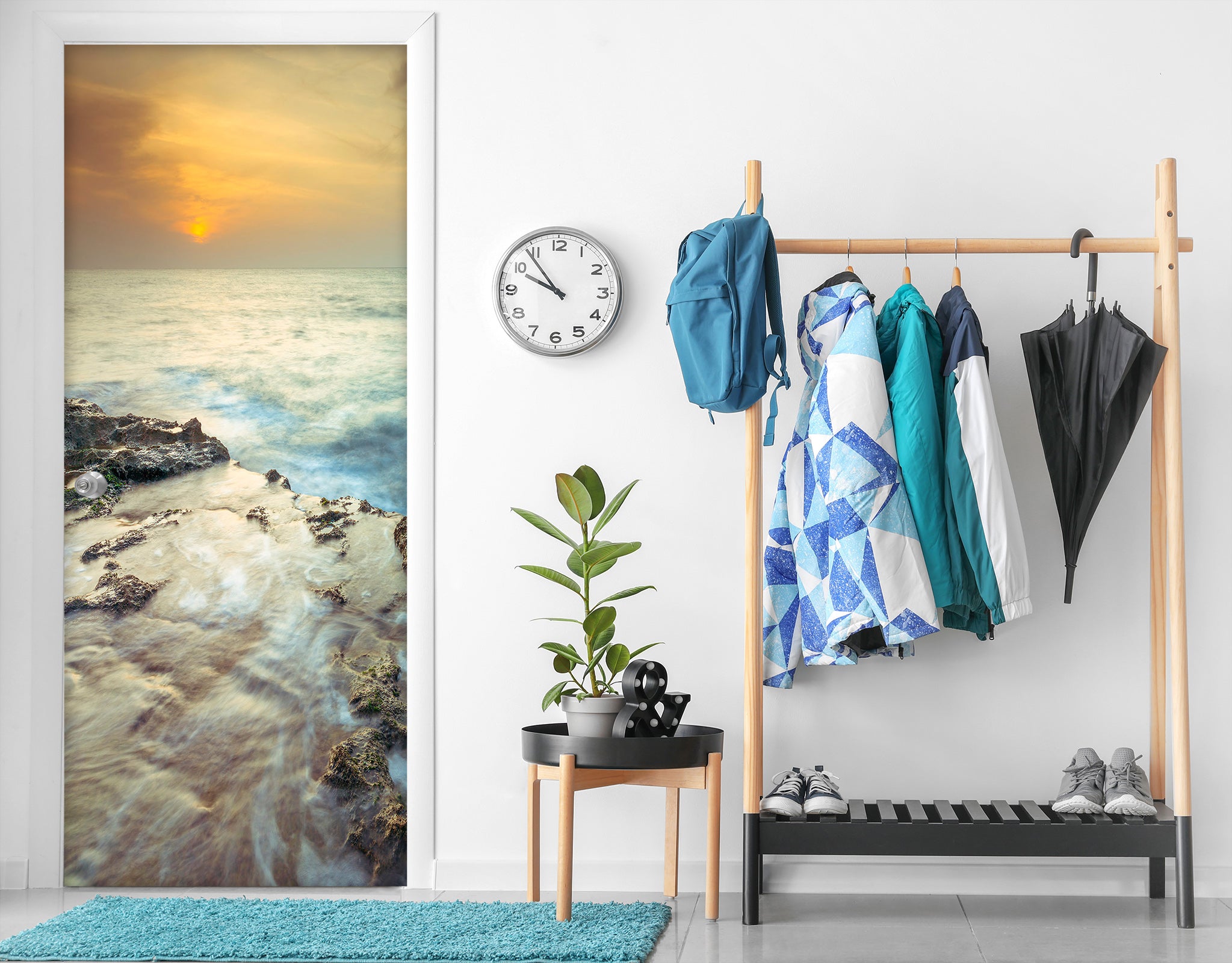 3D Sea Tide Waves 10653 Assaf Frank Door Mural