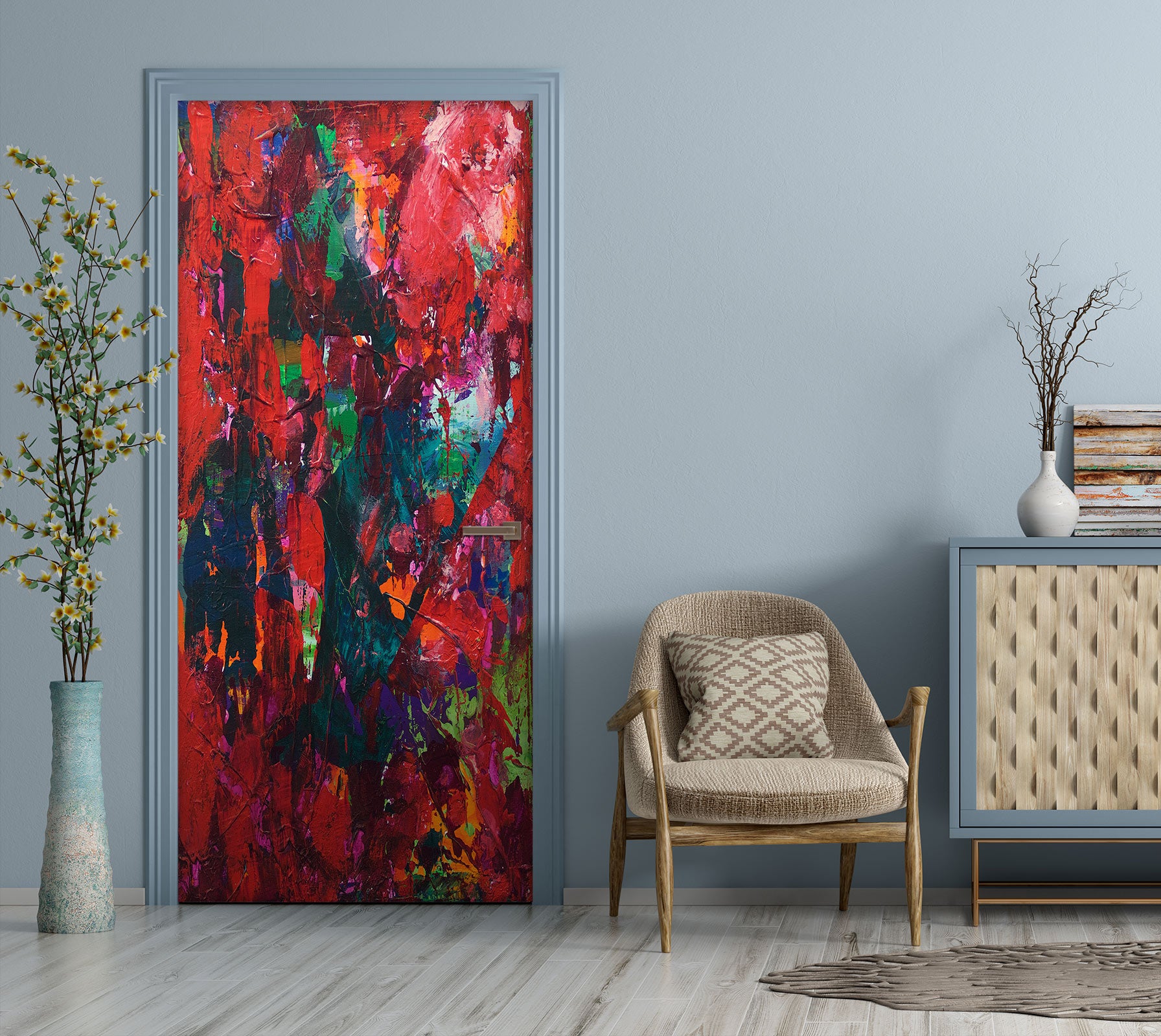 3D Colorful Red Pattern 10124 Allan P. Friedlander Door Mural