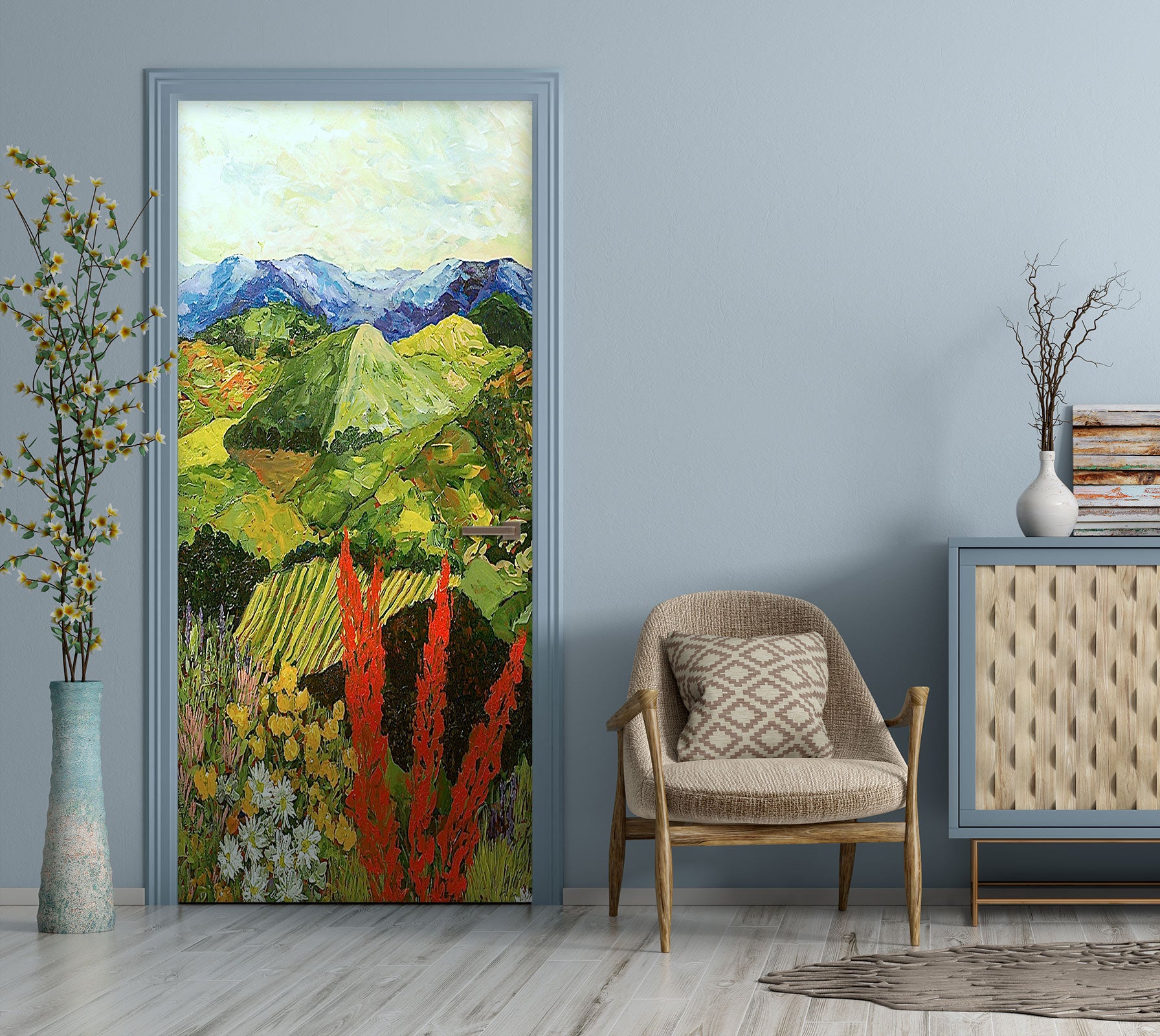 3D Hillside Meadow 9340 Allan P. Friedlander Door Mural