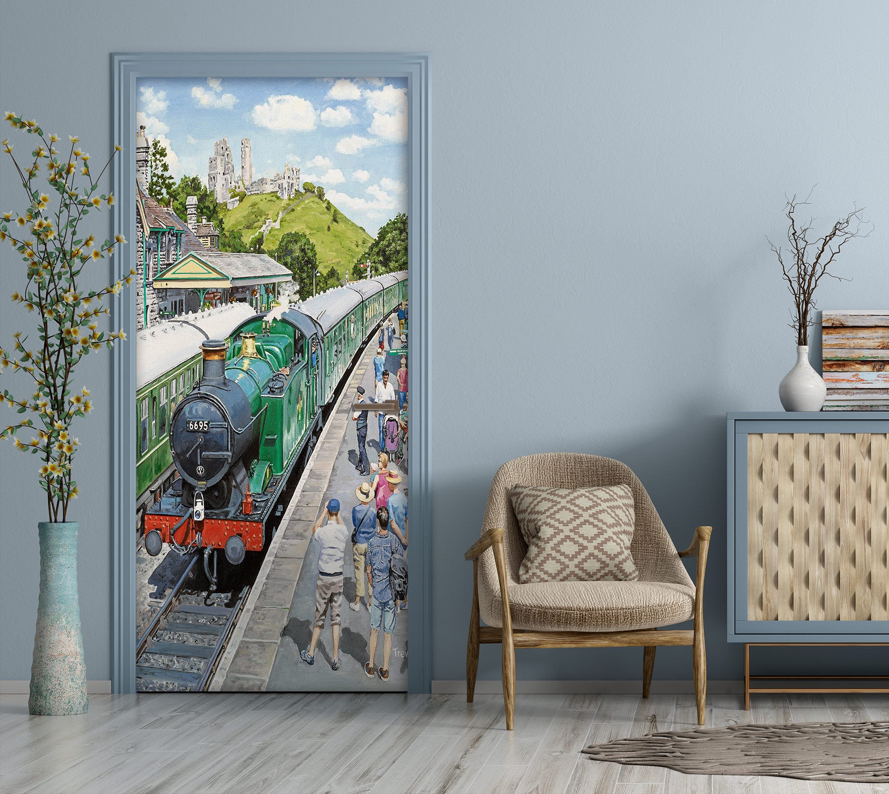 3D Train Station 10335 Trevor Mitchell Door Mural