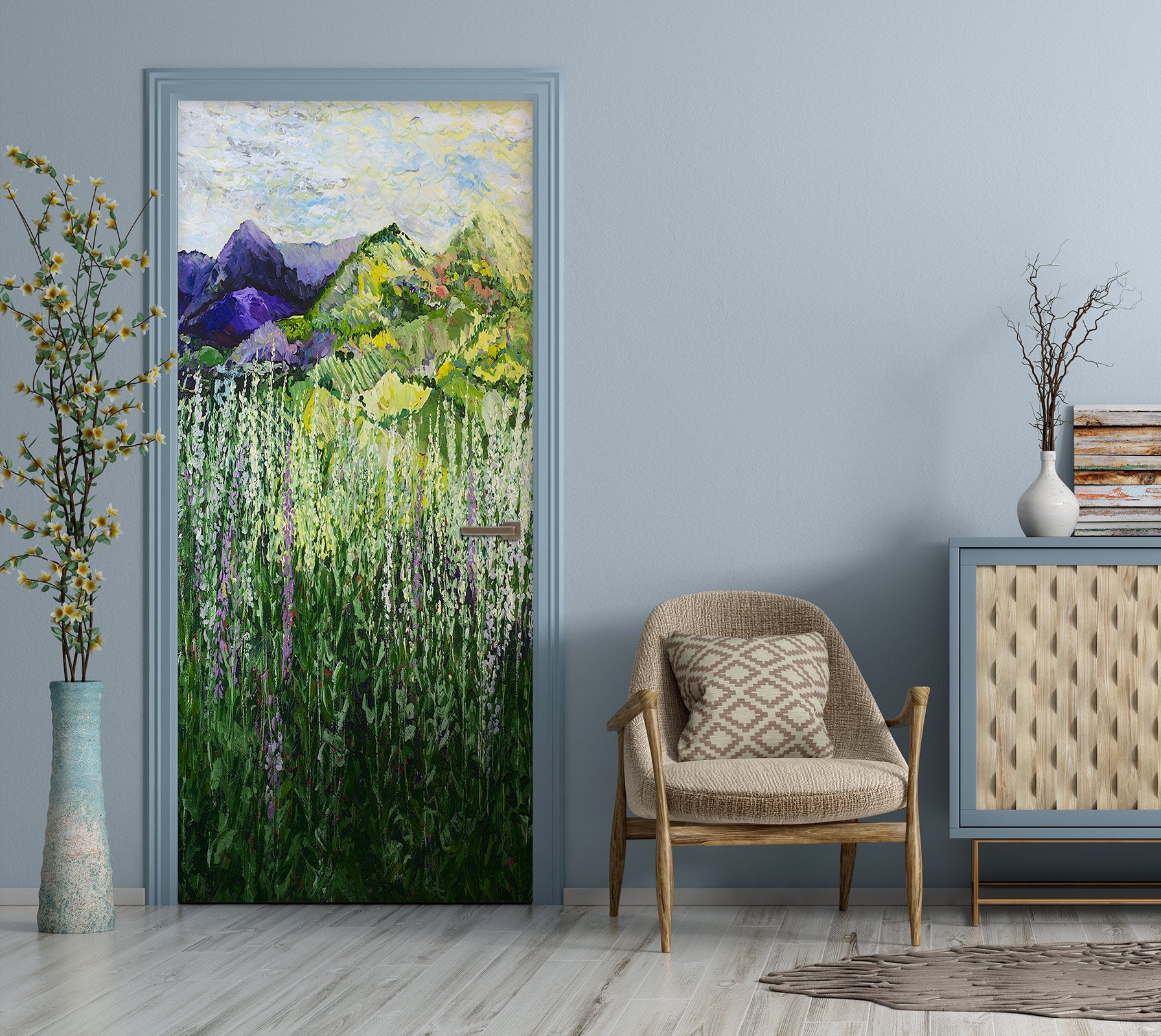 3D Mountain Meadow Flowers 9349 Allan P. Friedlander Door Mural