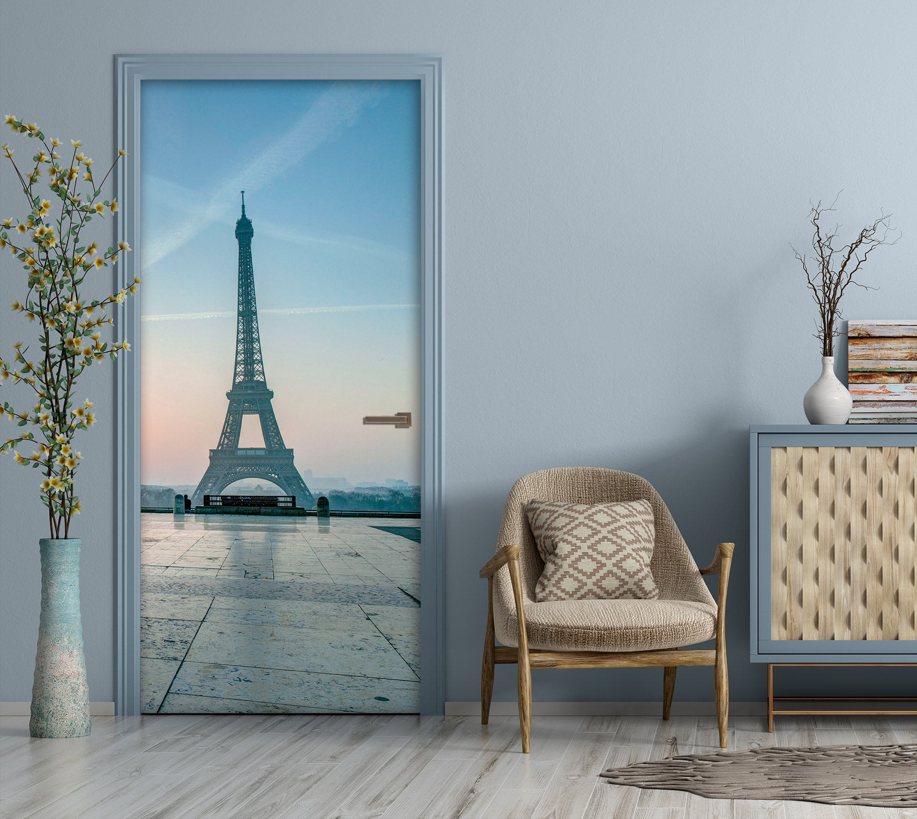 3D Eiffel Tower 10608 Assaf Frank Door Mural