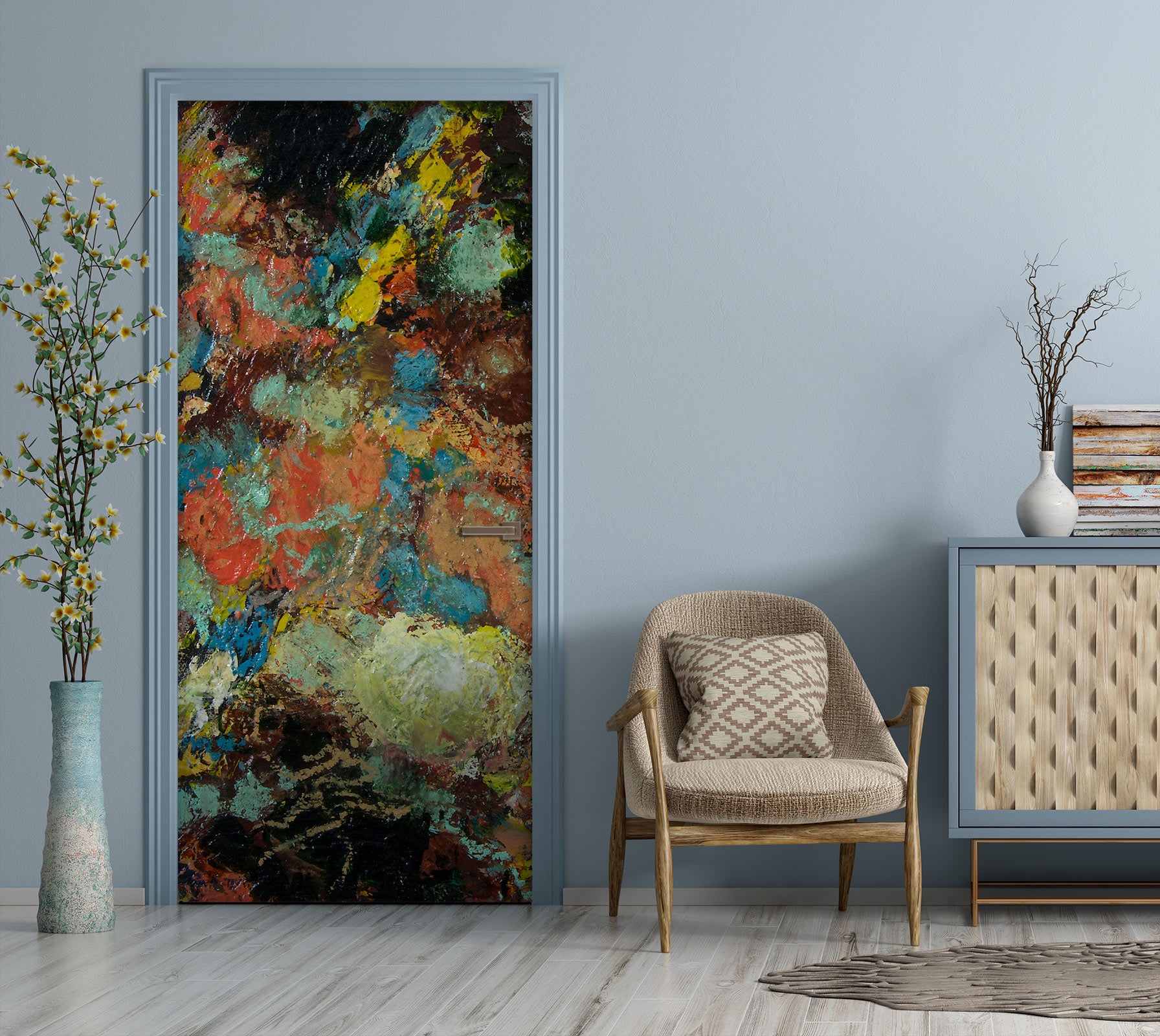 3D Colorful Pigment Pattern 10103 Allan P. Friedlander Door Mural