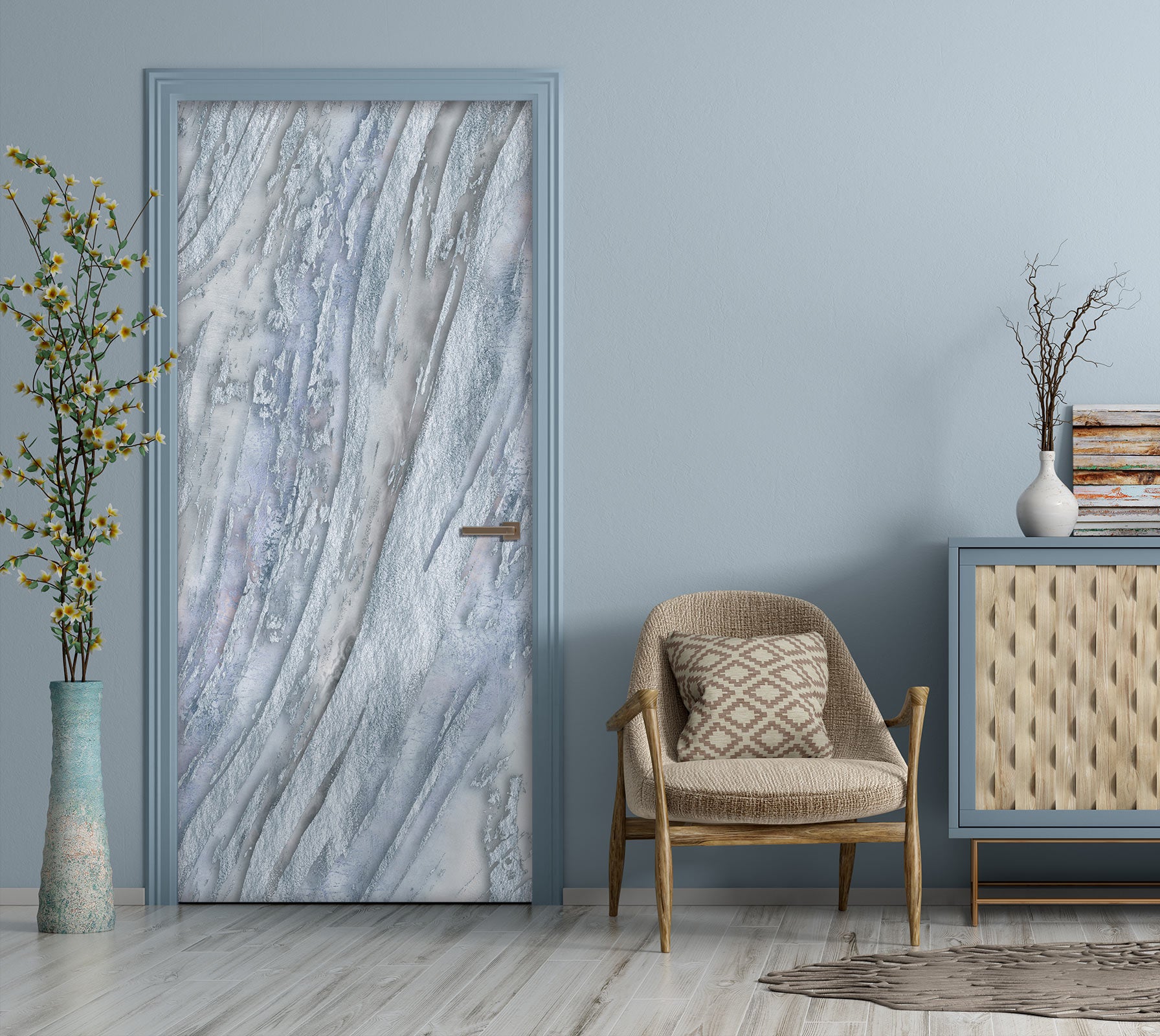 3D Grey Striped Texture 10289 Andrea Haase Door Mural