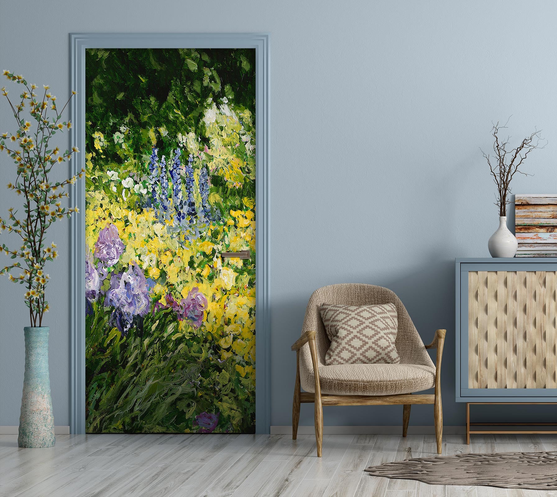 3D Flower Bush Painting 9311 Allan P. Friedlander Door Mural