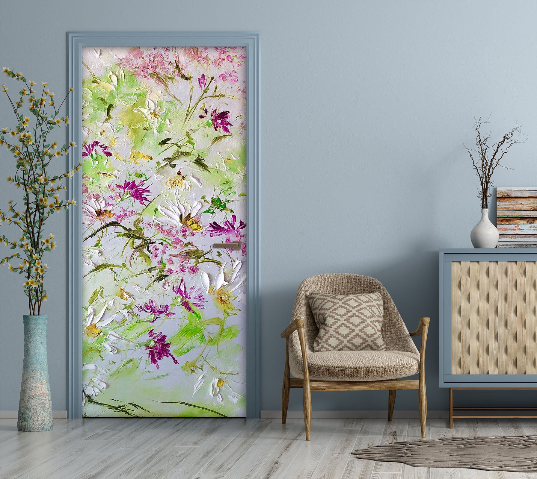 3D Cute Flowers 842 Skromova Marina Door Mural