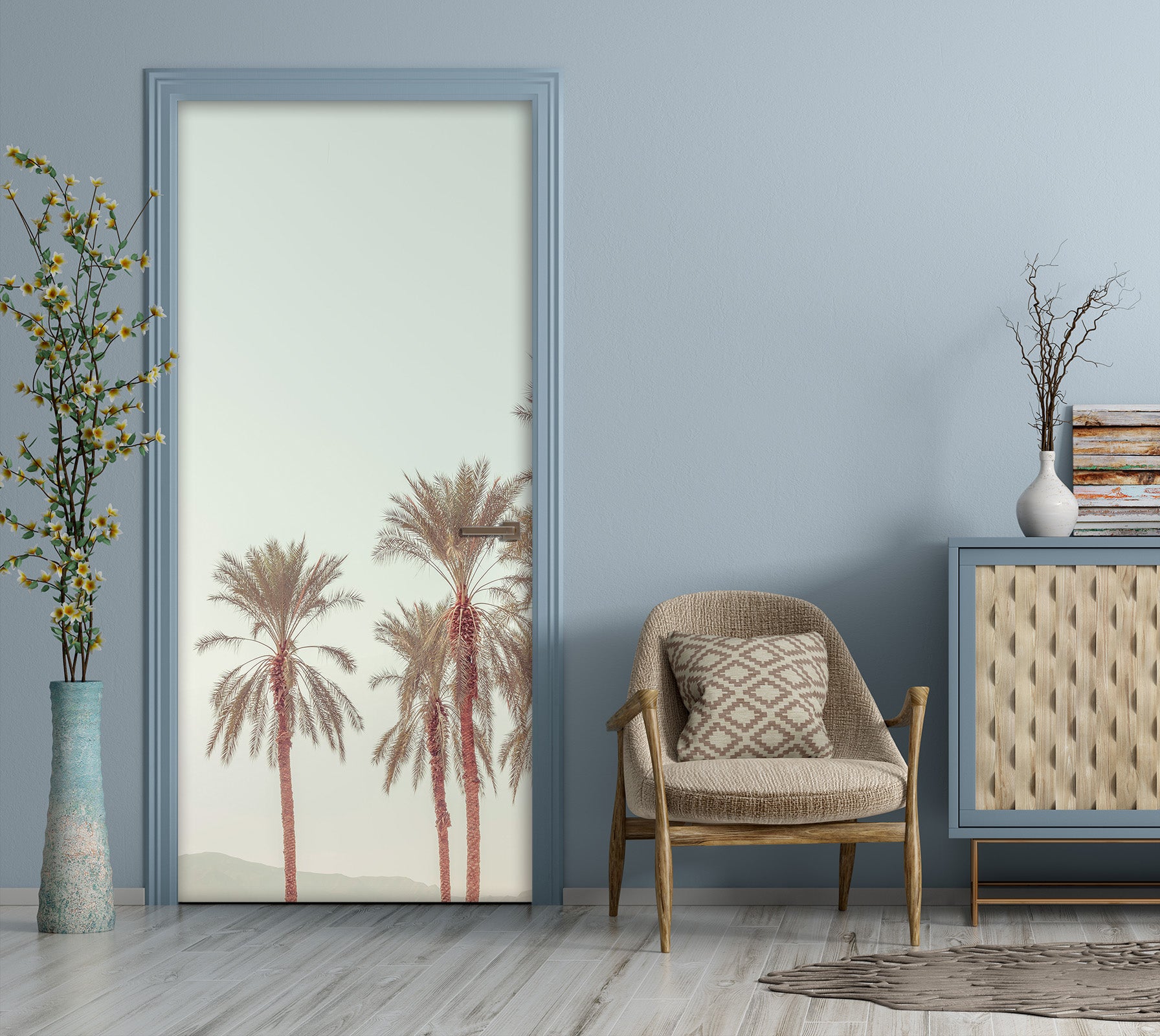 3D Coconut Tree 10225 Assaf Frank Door Mural