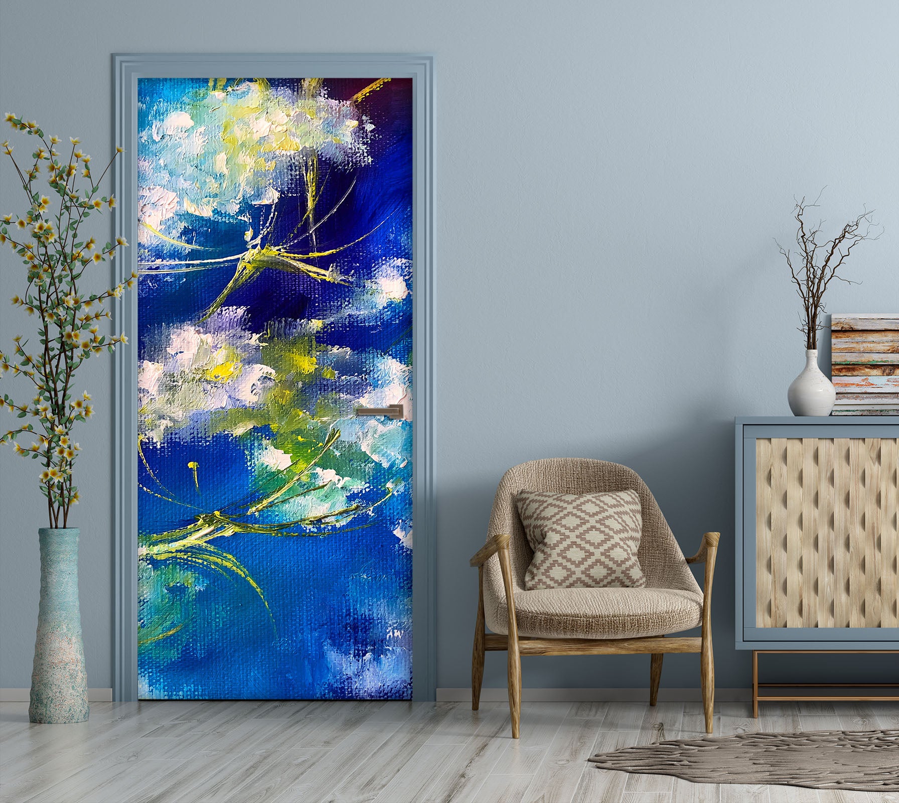 3D White Print 3313 Skromova Marina Door Mural