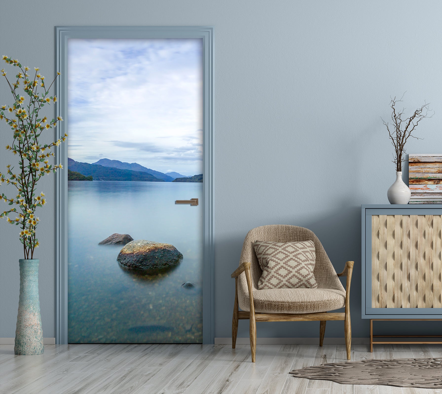 3D Lake Mountain Stone 101198 Assaf Frank Door Mural