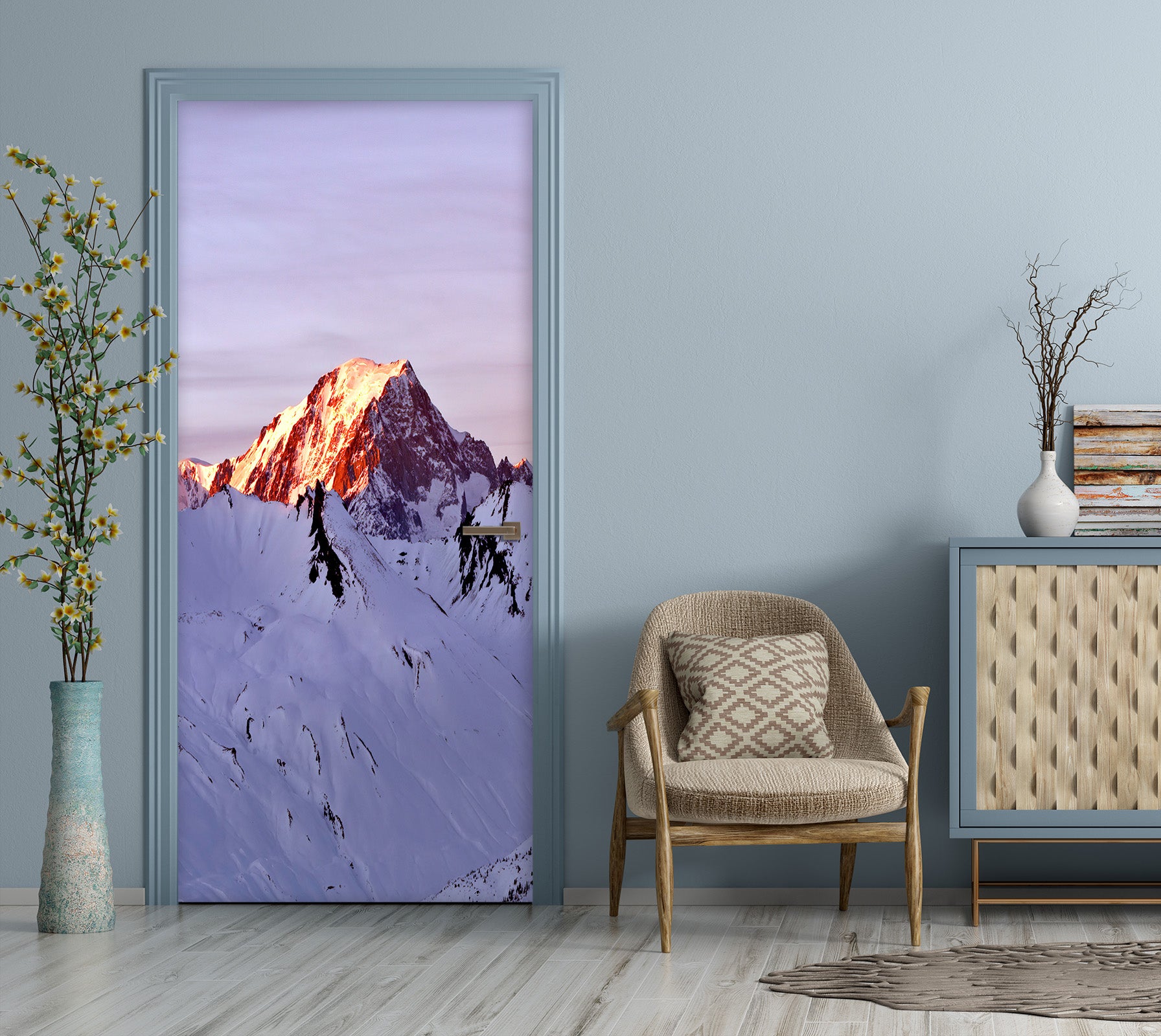 3D Snow Mountain Peak 10651 Assaf Frank Door Mural