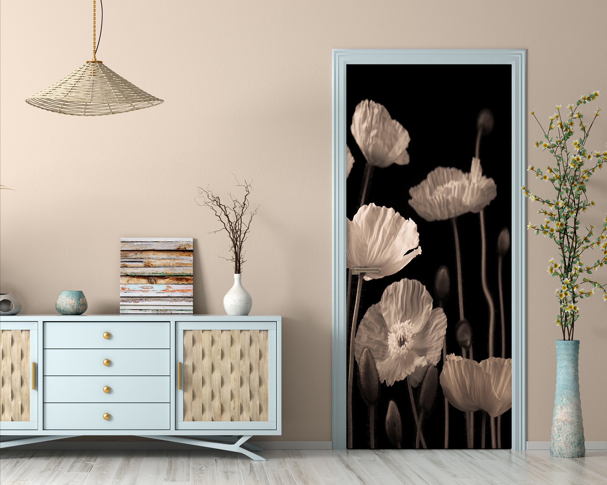 3D Flowers 101130 Assaf Frank Door Mural