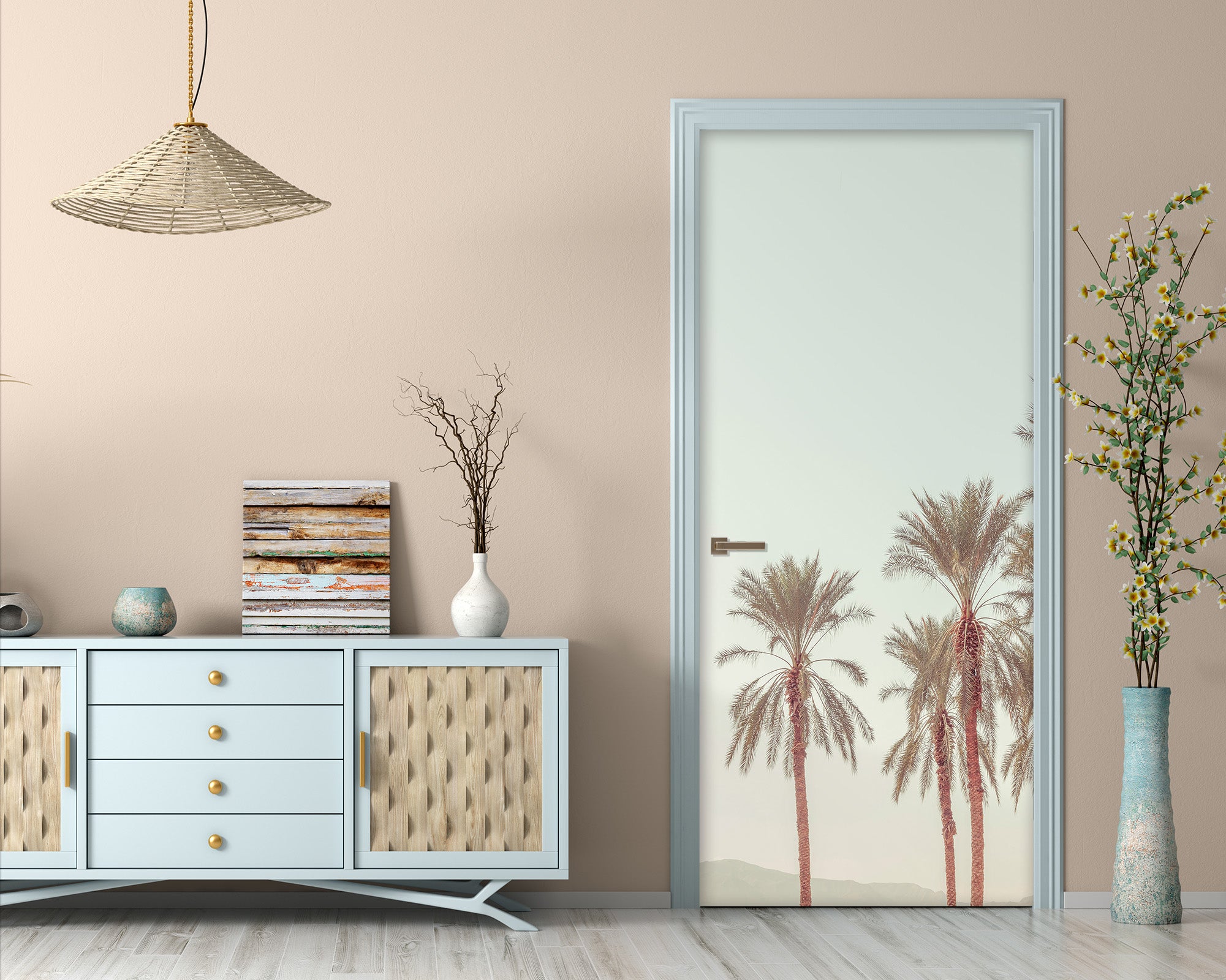 3D Coconut Tree 10225 Assaf Frank Door Mural