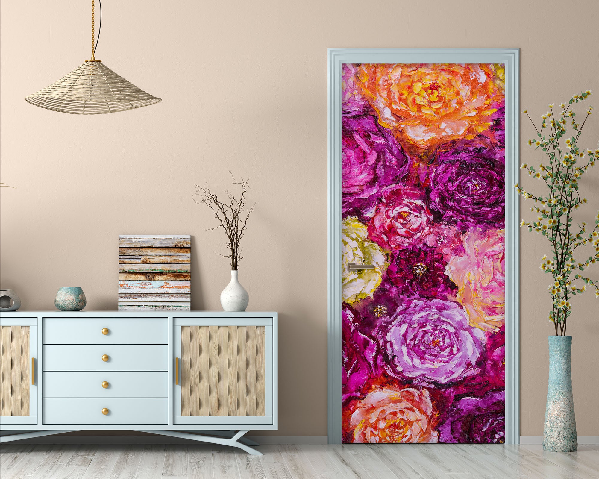 3D Purple Rose 3287 Skromova Marina Door Mural