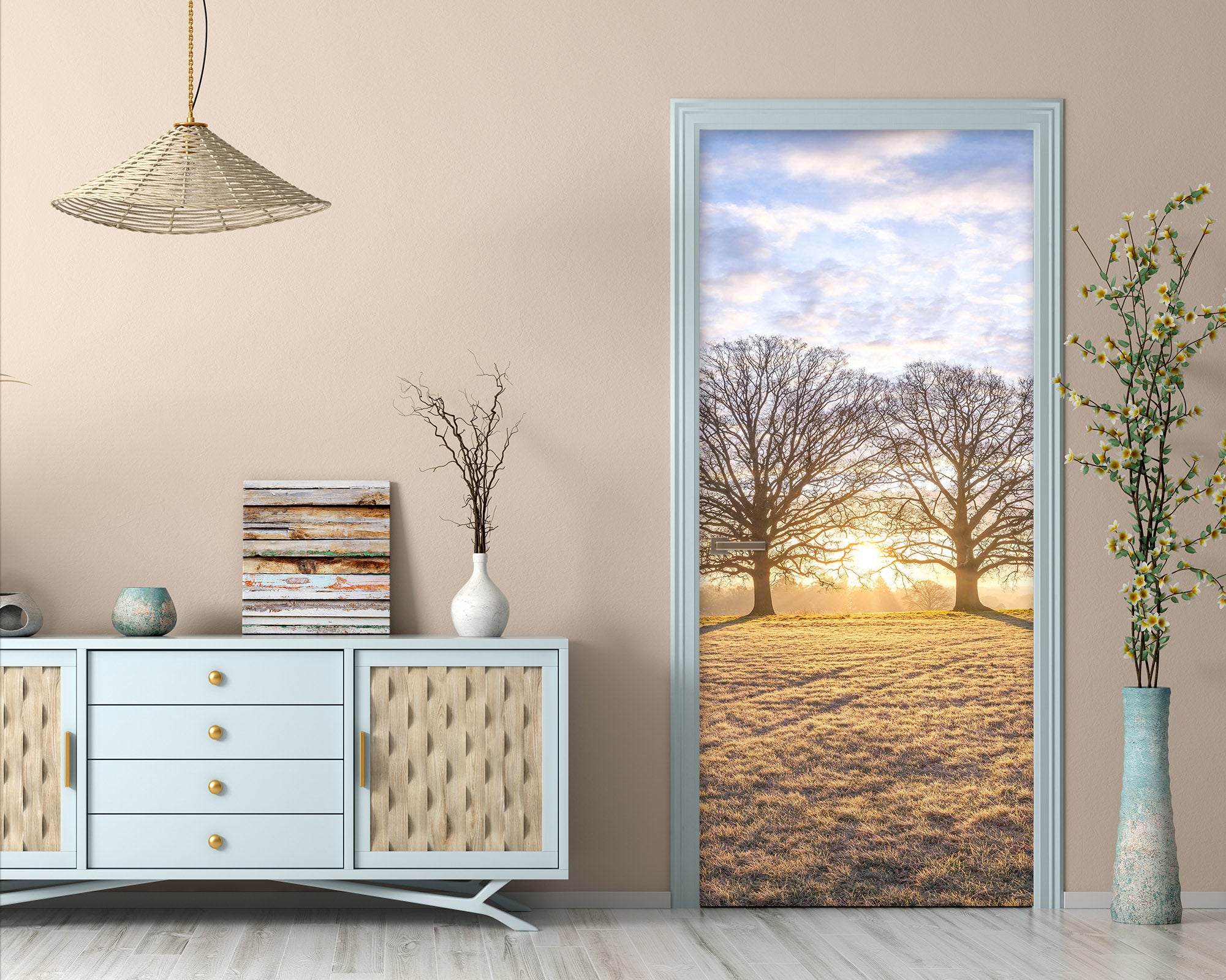 3D Meadow Tree Sunny 10235 Assaf Frank Door Mural