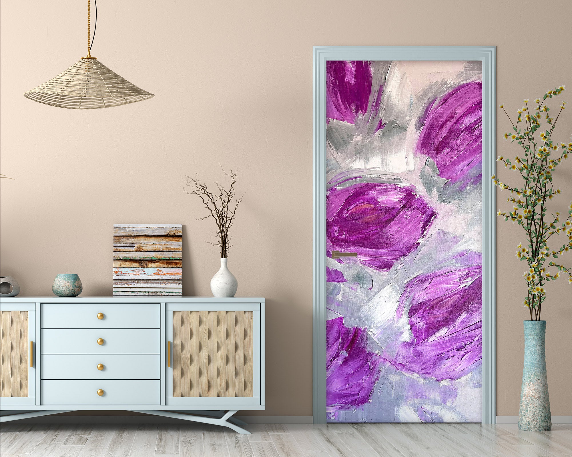 3D Purple Tulip 3083 Skromova Marina Door Mural