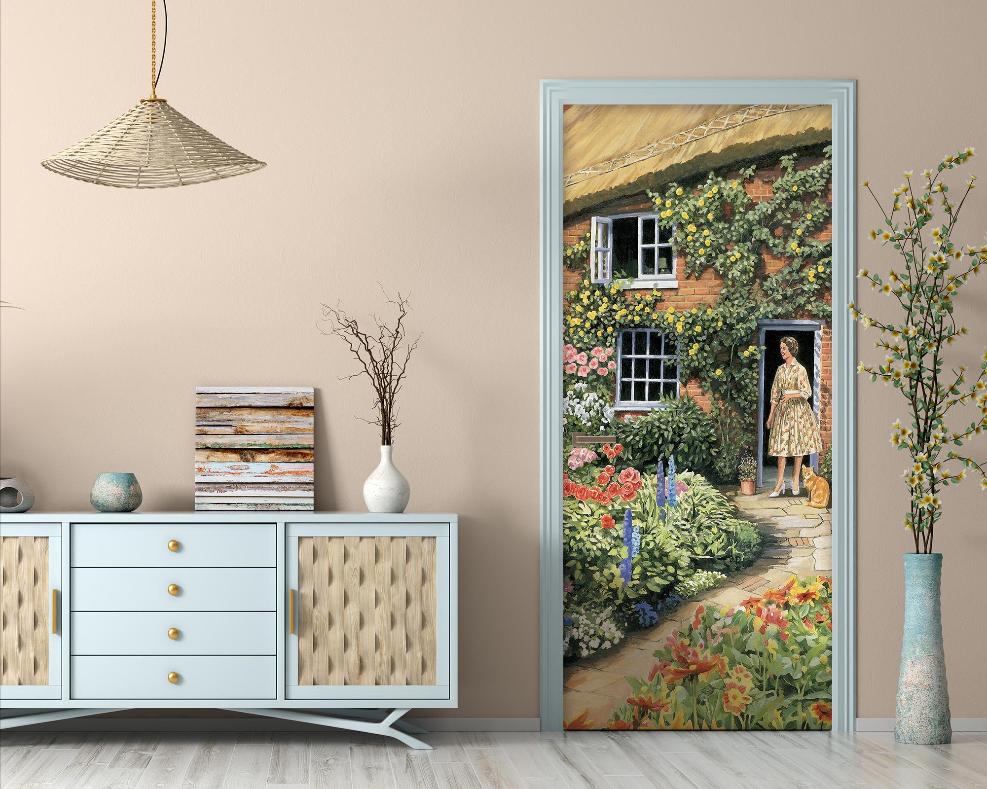 3D Garden House 10353 Trevor Mitchell Door Mural