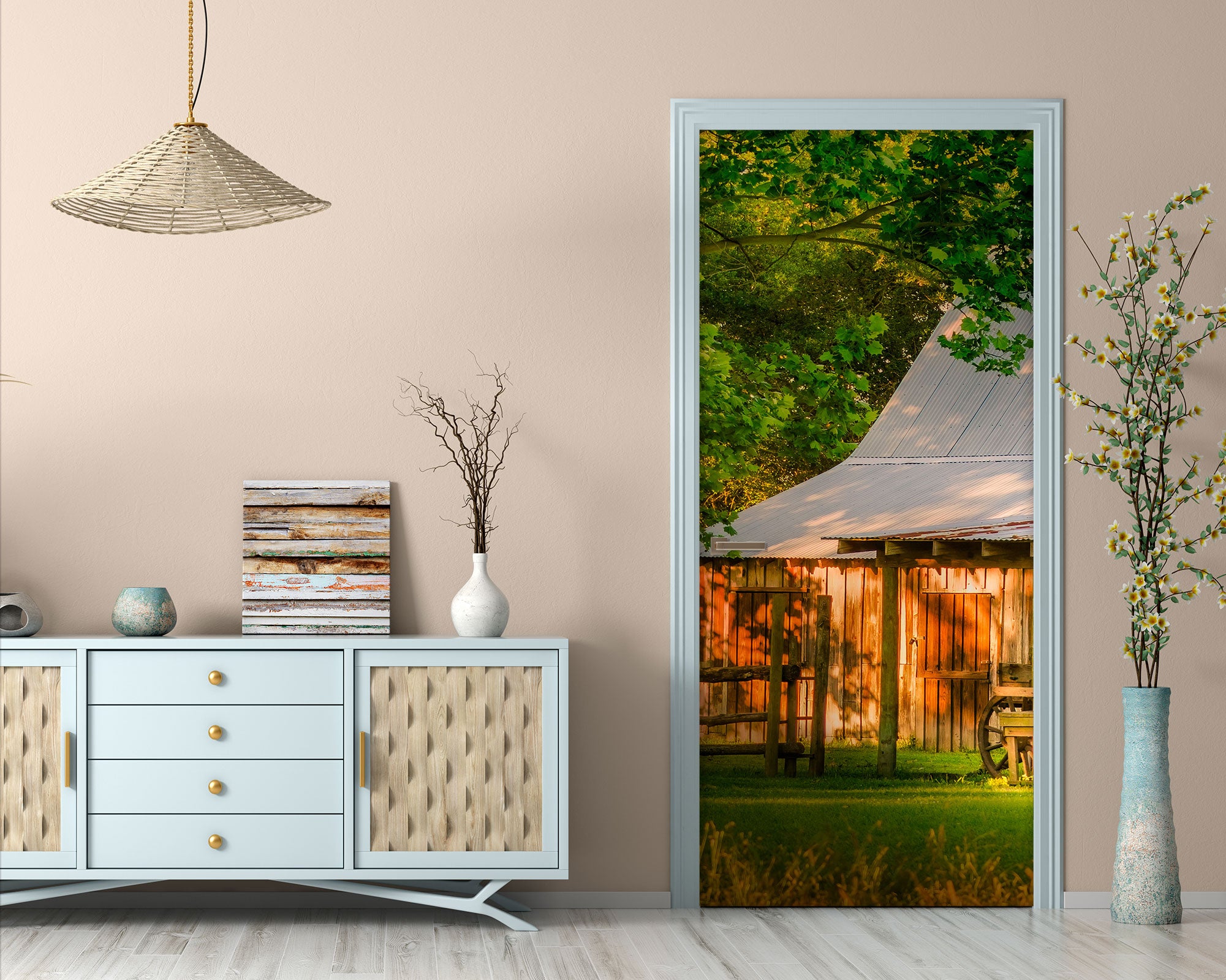 3D Lawn Tree House 10805 Beth Sheridan Door Mural