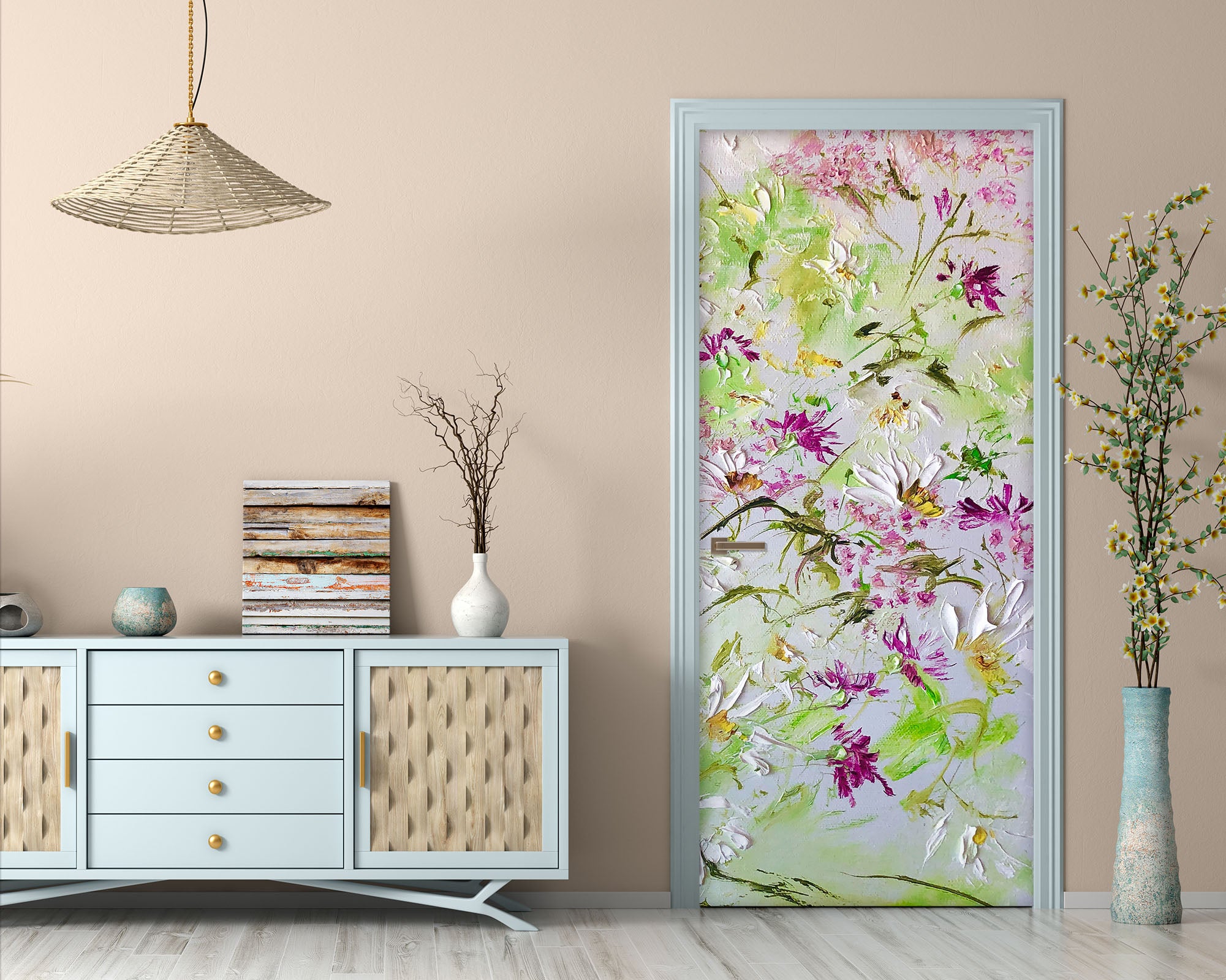 3D Cute Flowers 842 Skromova Marina Door Mural