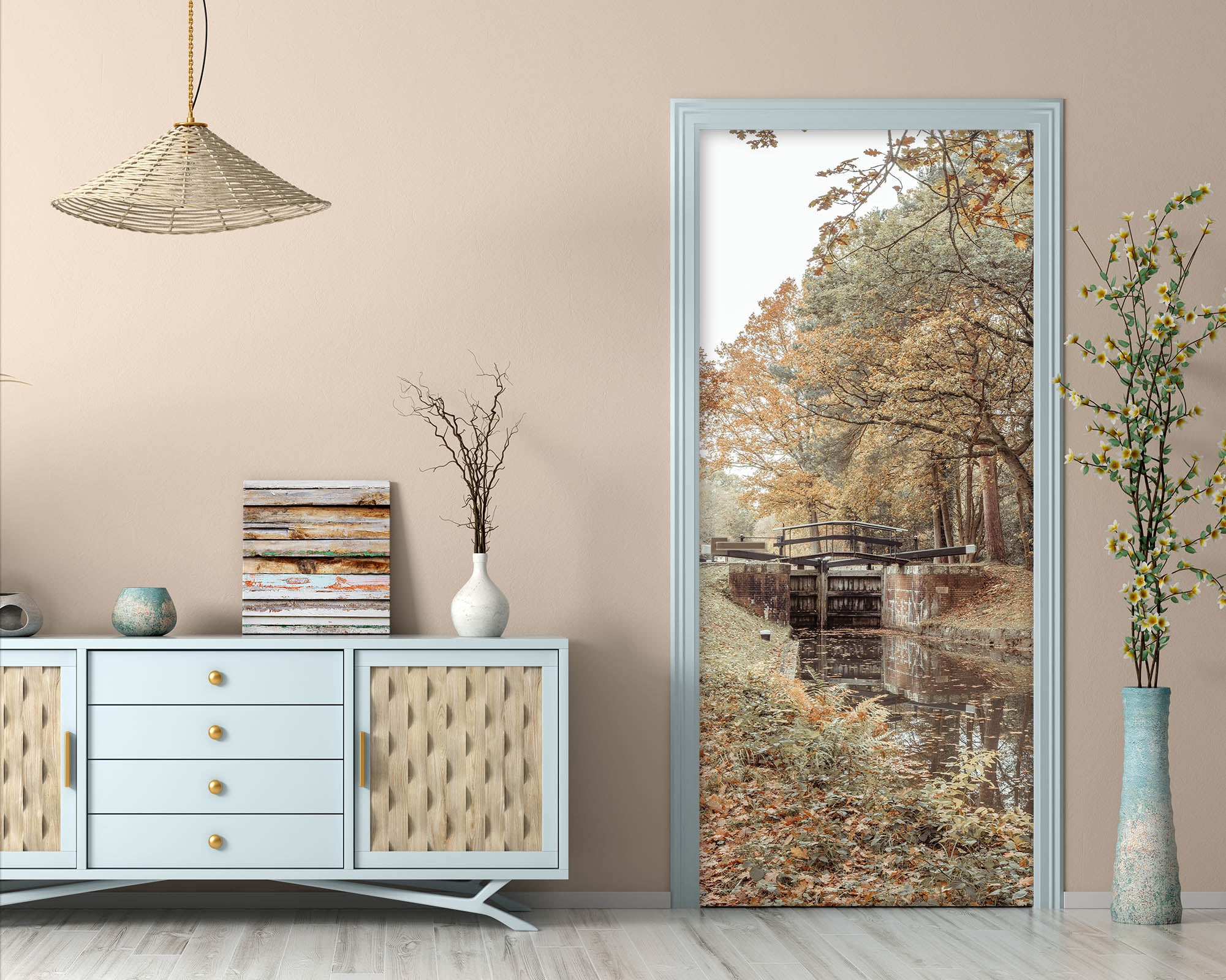 3D Grass Creek Trees 10220 Assaf Frank Door Mural