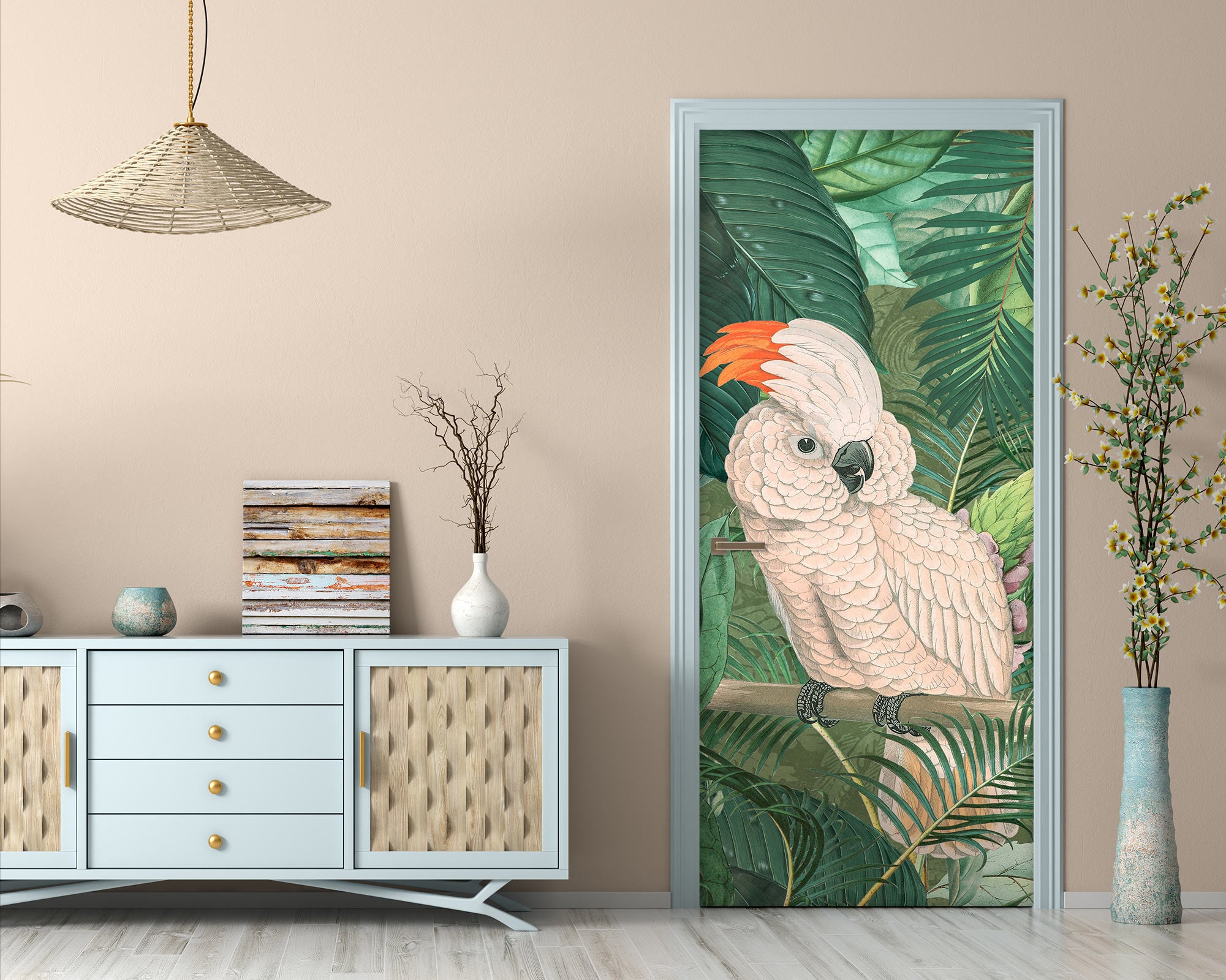 3D Parrot Leaves 118150 Andrea Haase Door Mural