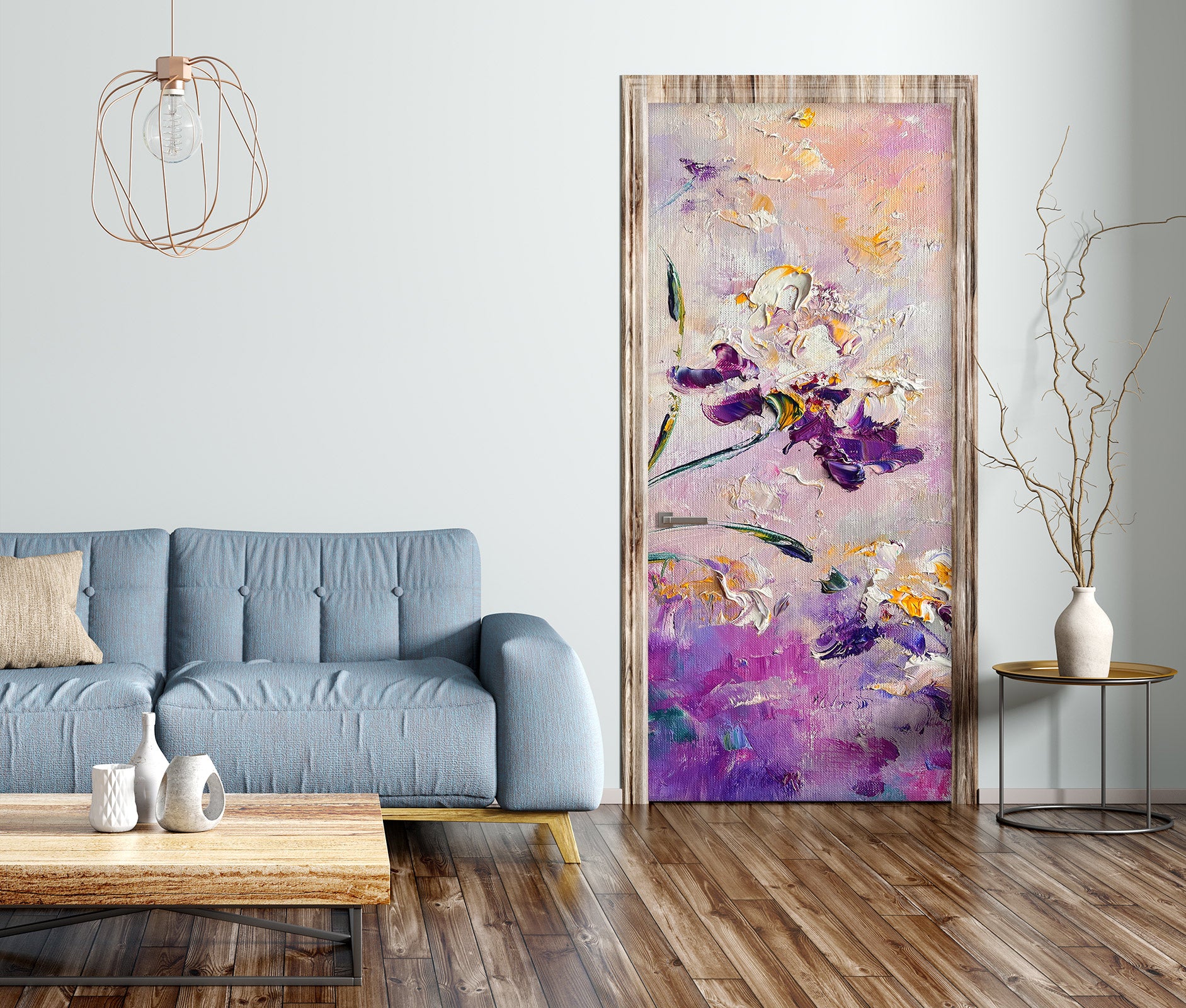 3D Purple Flower 3206 Skromova Marina Door Mural