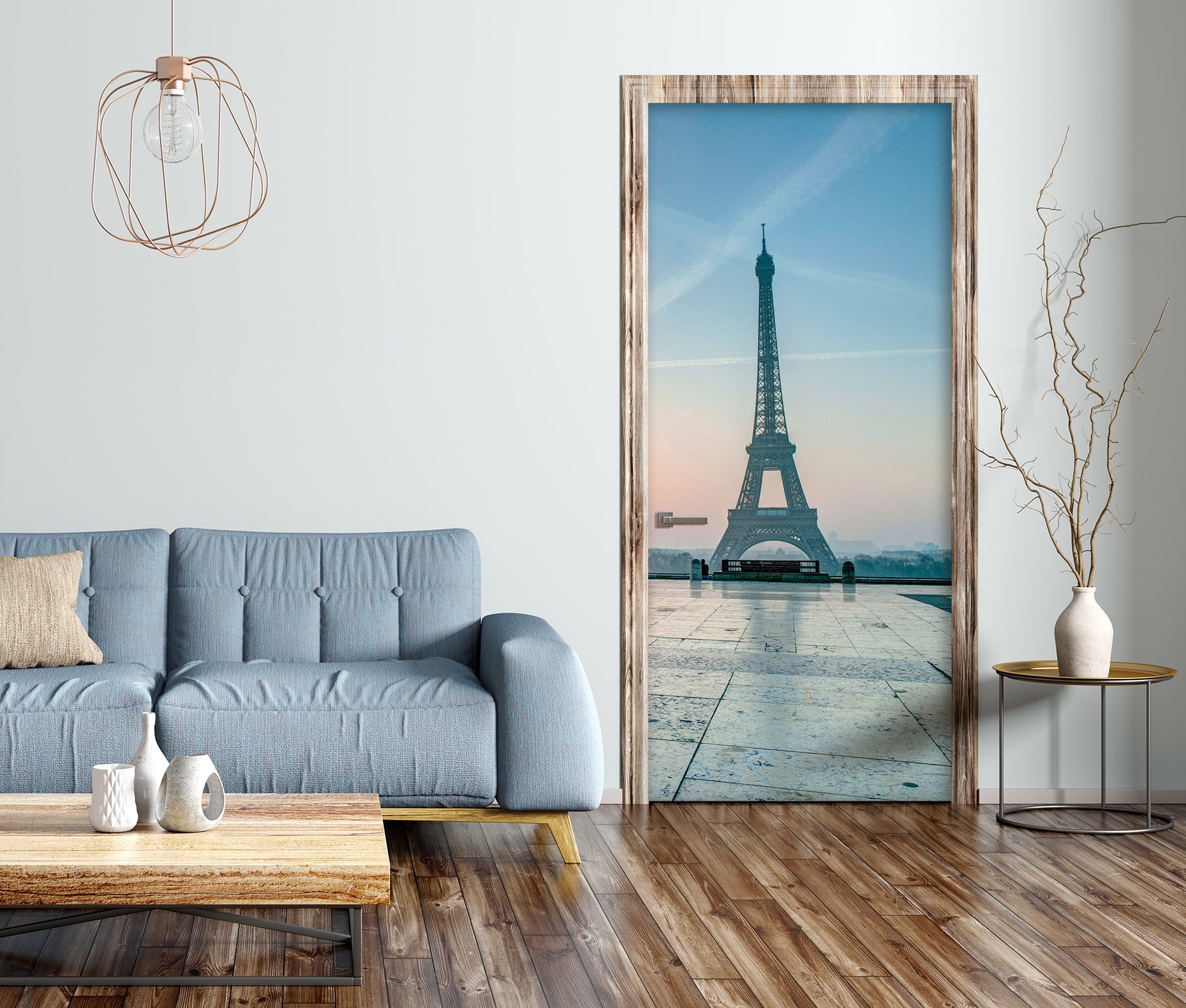 3D Eiffel Tower 10608 Assaf Frank Door Mural