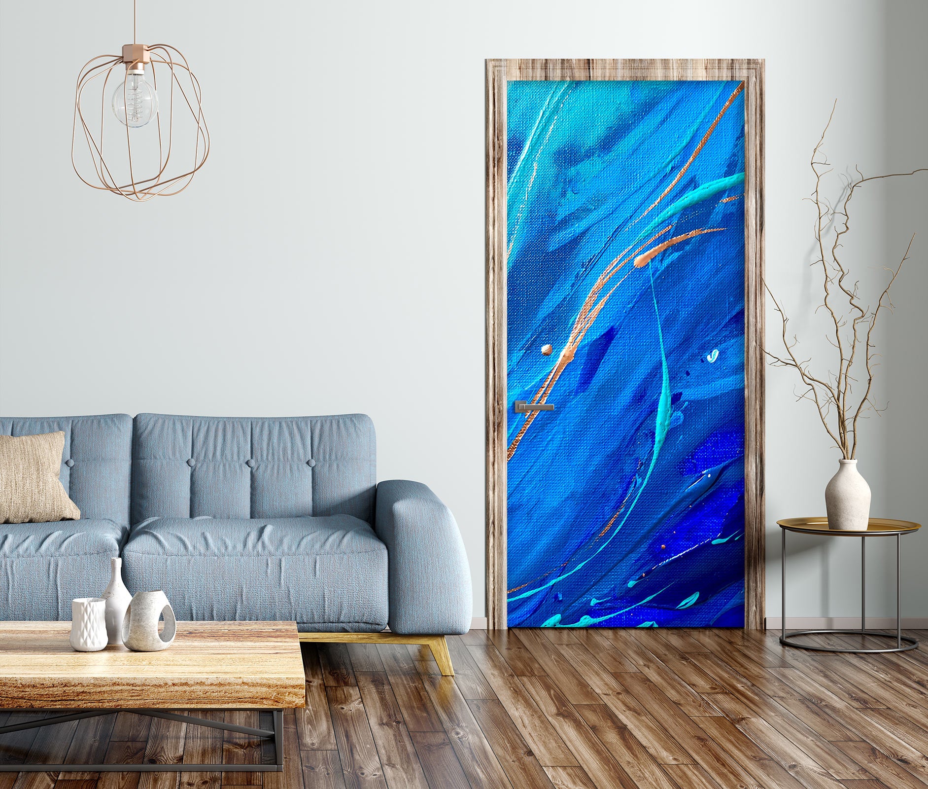 3D Sky Blue 3114 Skromova Marina Door Mural