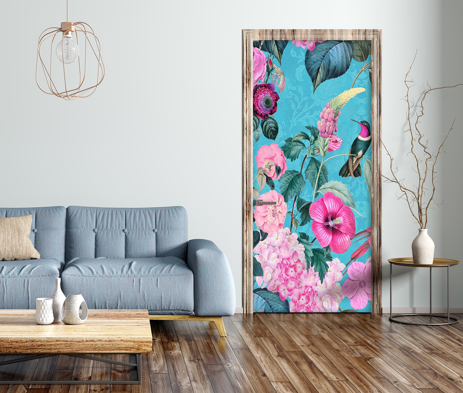 3D Pink Flower Bush 118133 Andrea Haase Door Mural