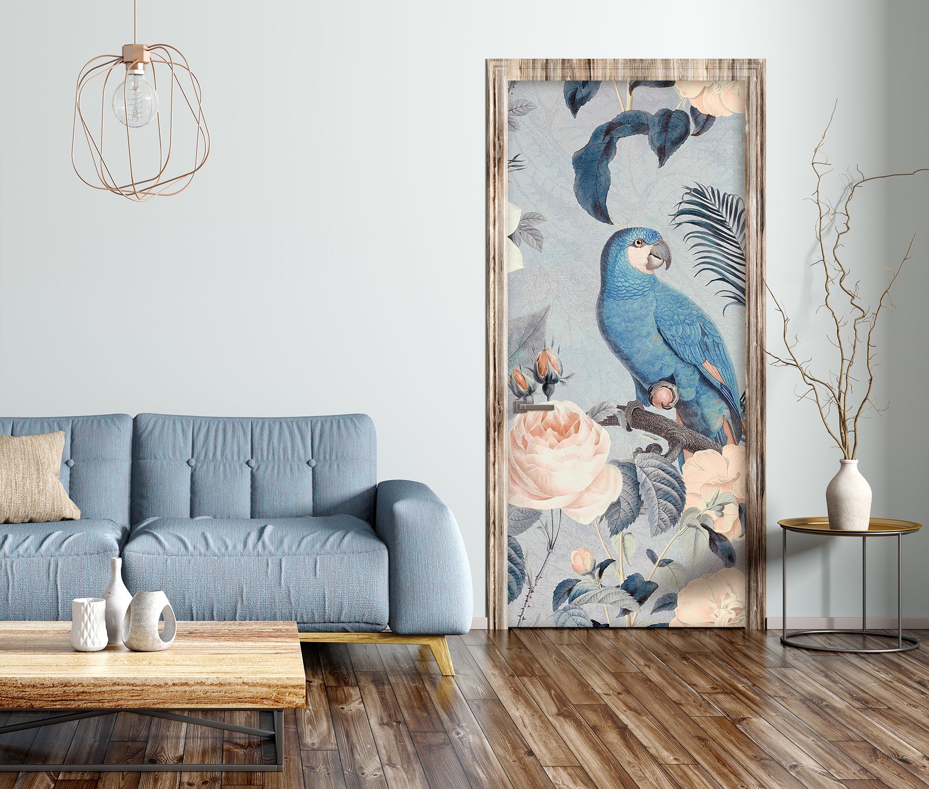 3D Blue Parrot 11909 Andrea Haase Door Mural