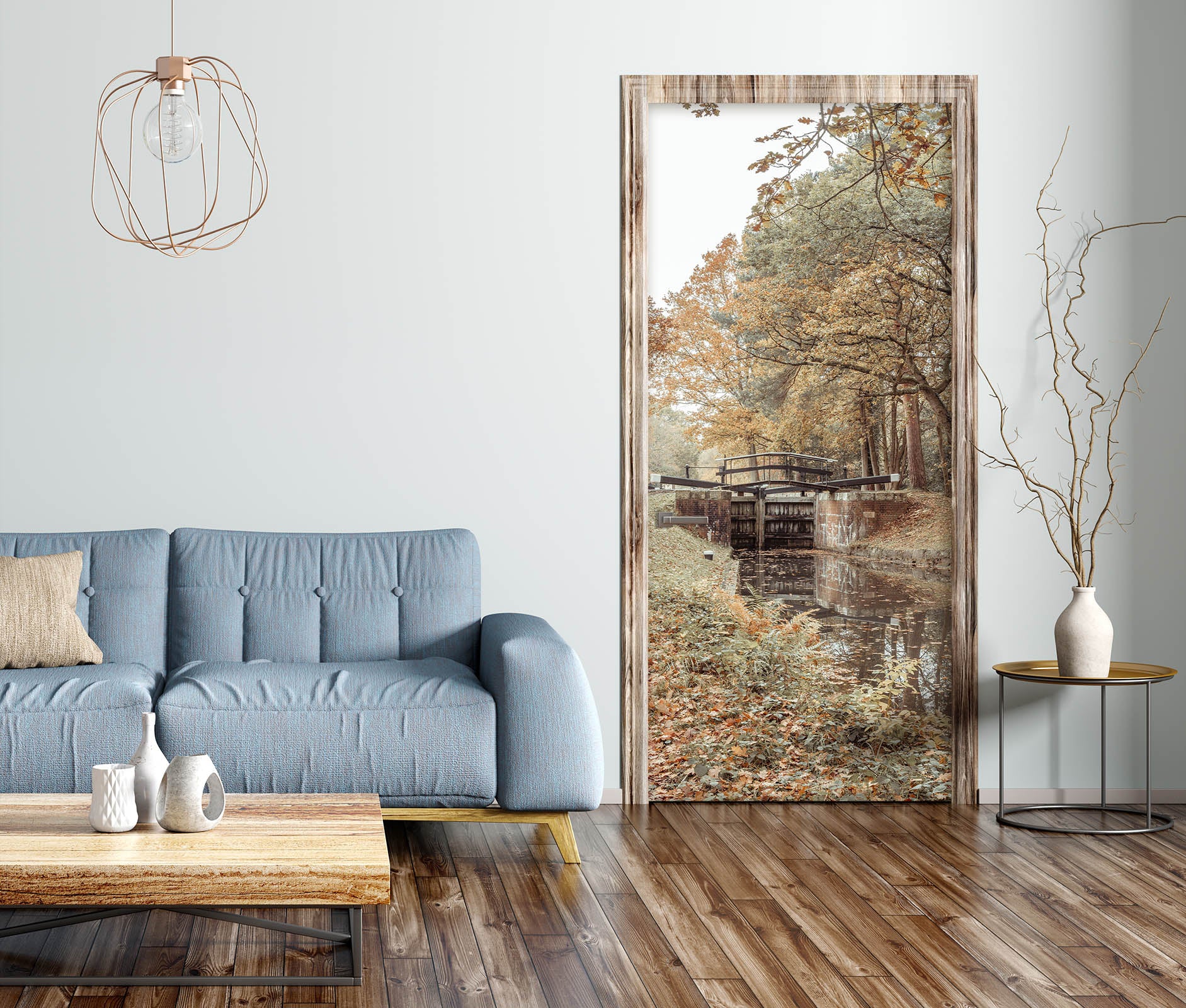 3D Grass Creek Trees 10220 Assaf Frank Door Mural