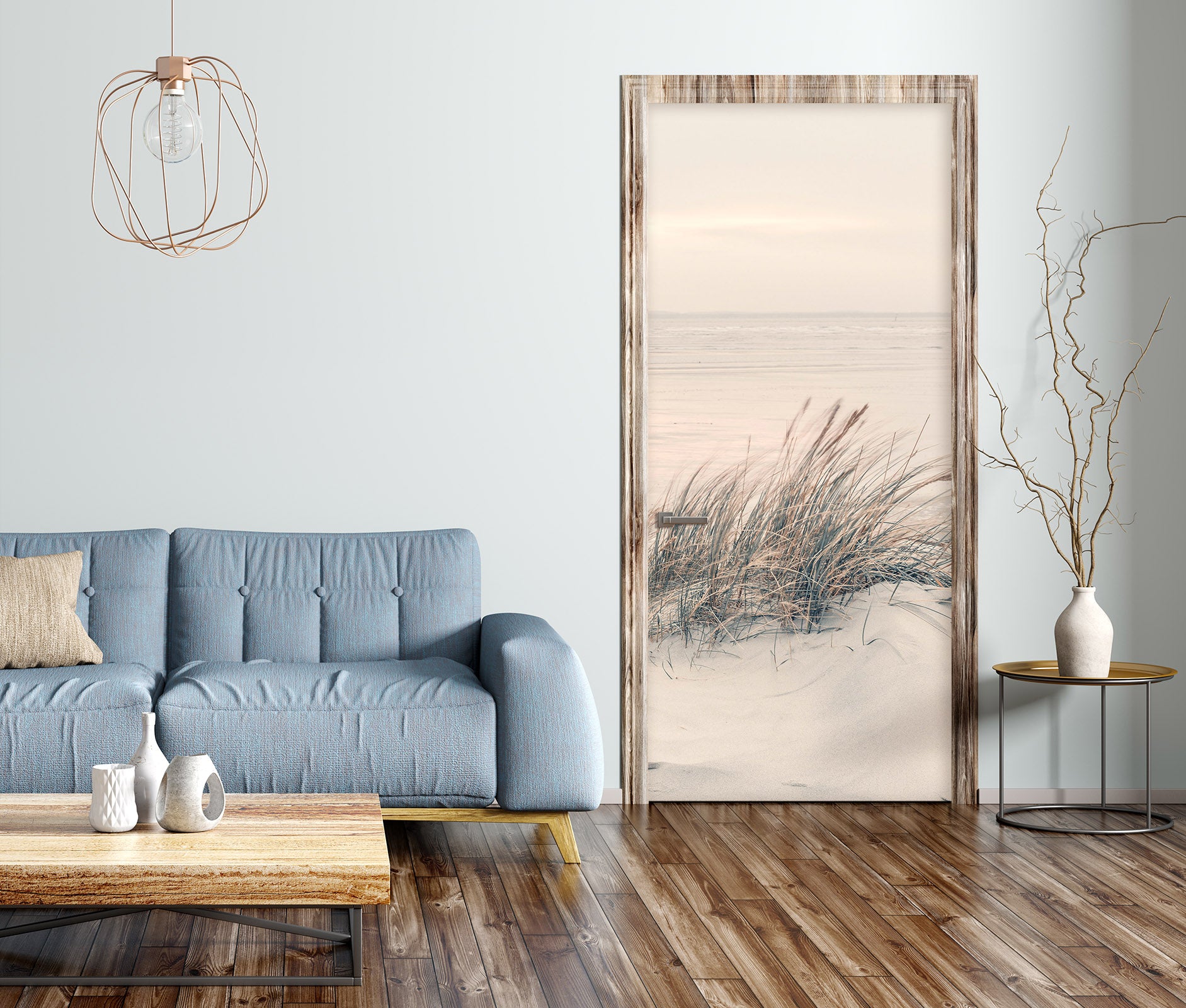 3D Sea Sand Grass 10262 Assaf Frank Door Mural