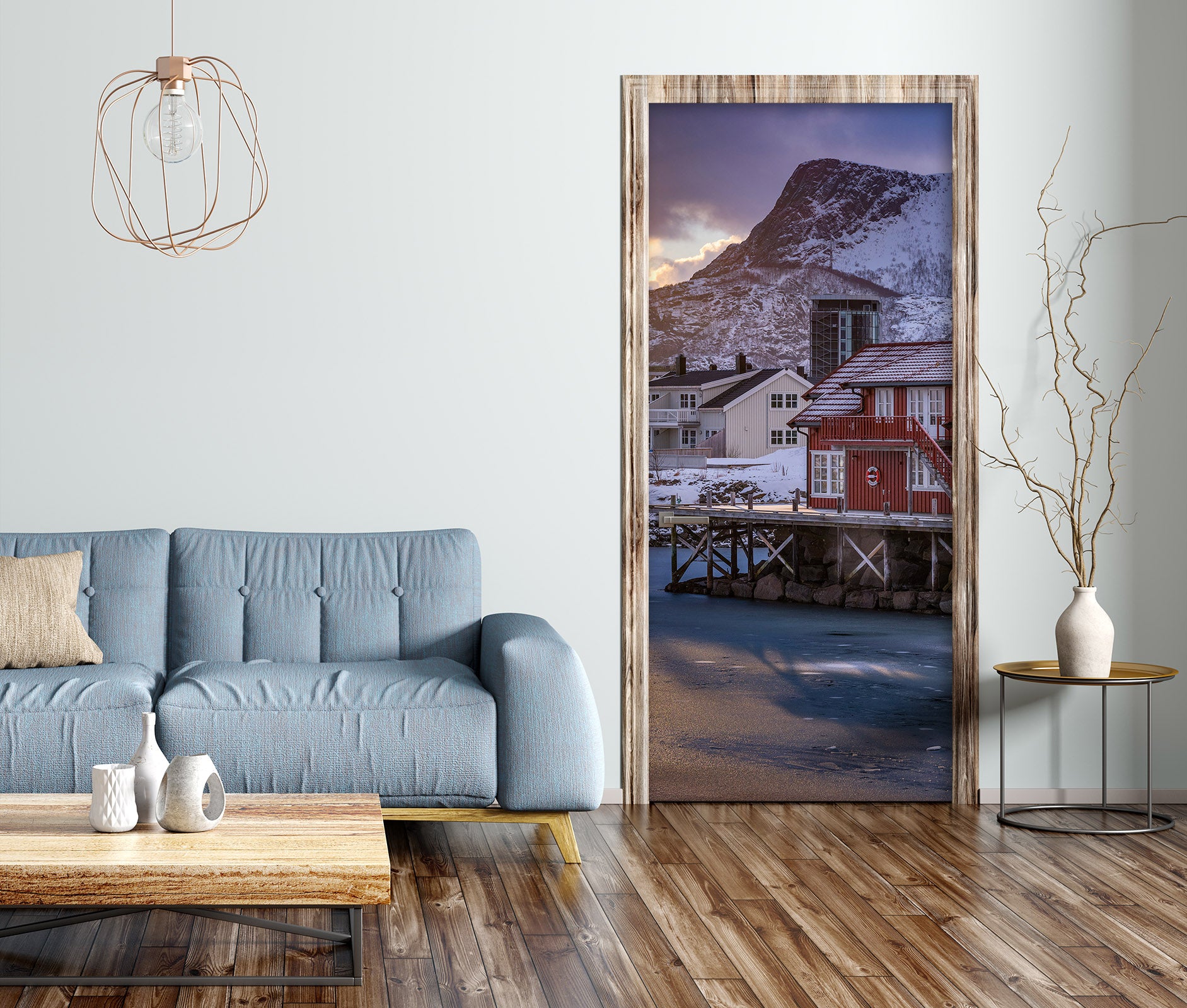 3D Snow Mountain Chalet 119180 Marco Carmassi Door Mural