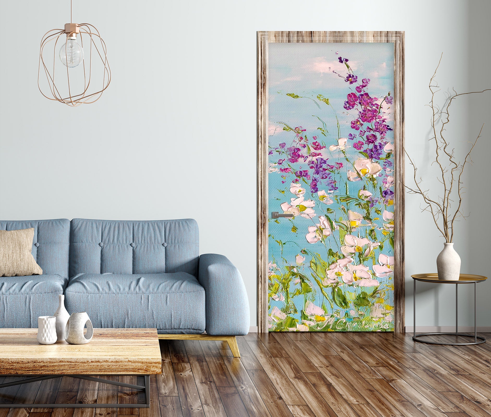 3D Paint Flower Sky 859 Skromova Marina Door Mural