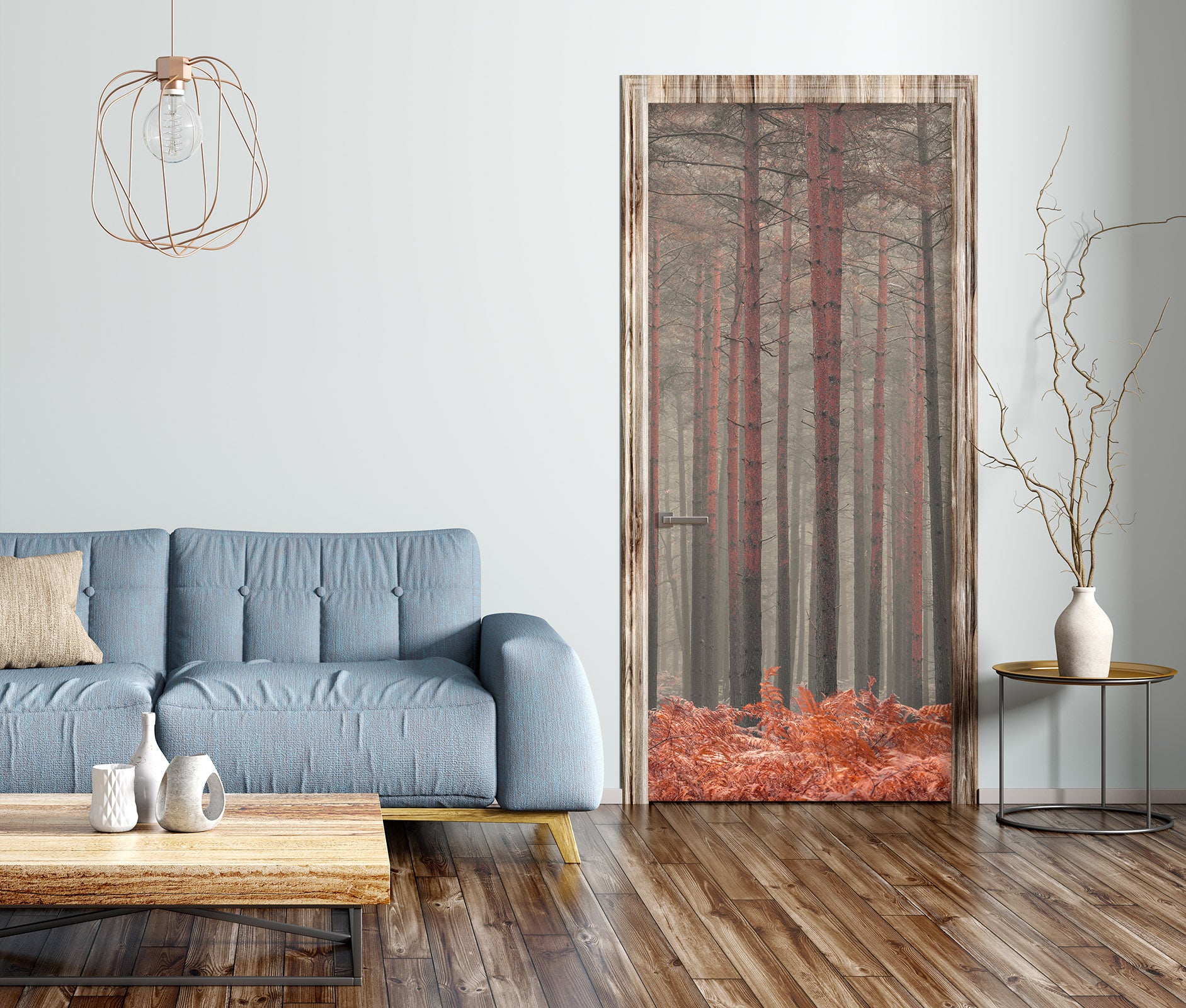 3D Fallen Leaves Woods 106177 Assaf Frank Door Mural