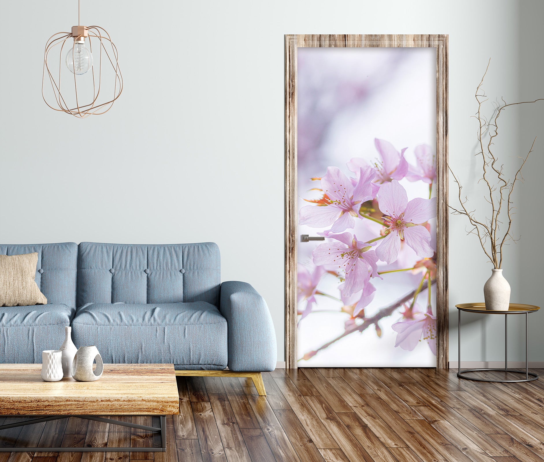 3D Pink Peach Blossom 106181 Assaf Frank Door Mural