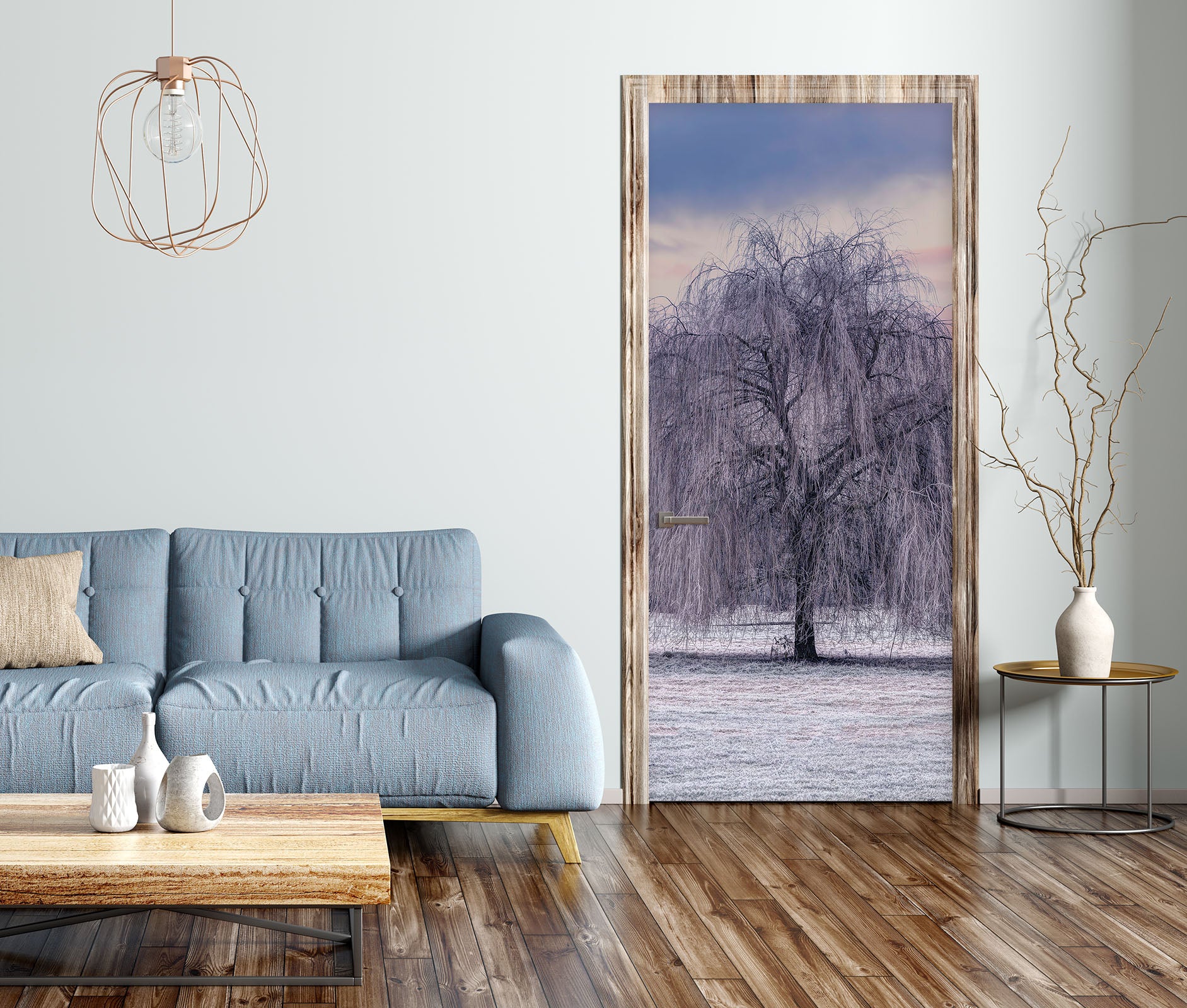 3D Snow Willow 5026 Assaf Frank Door Mural