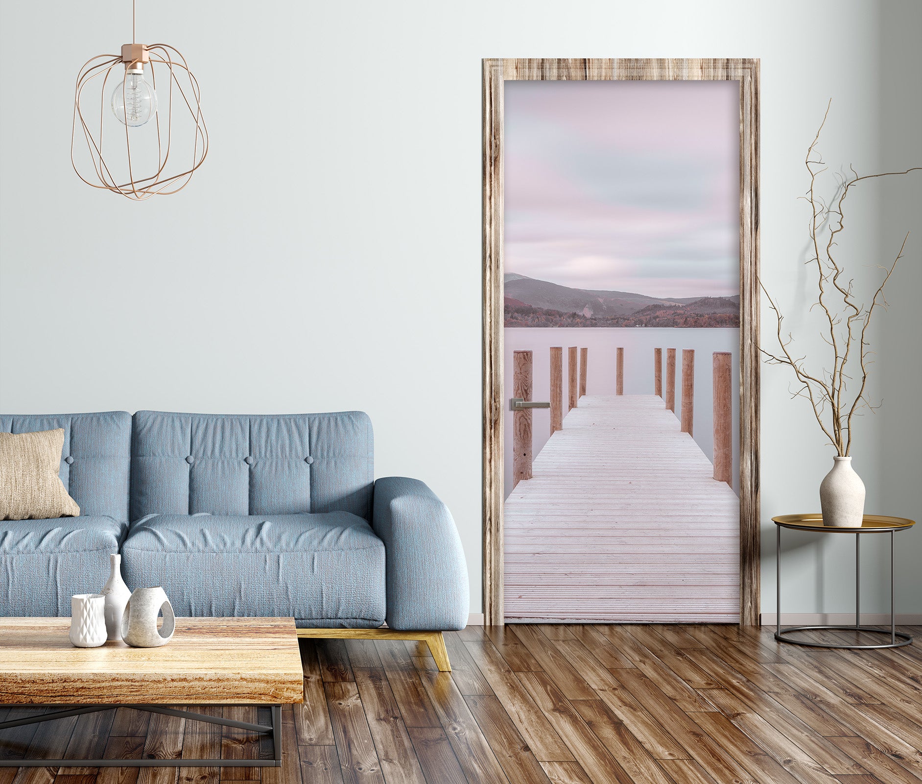 3D Bridge Landscape 10215 Assaf Frank Door Mural