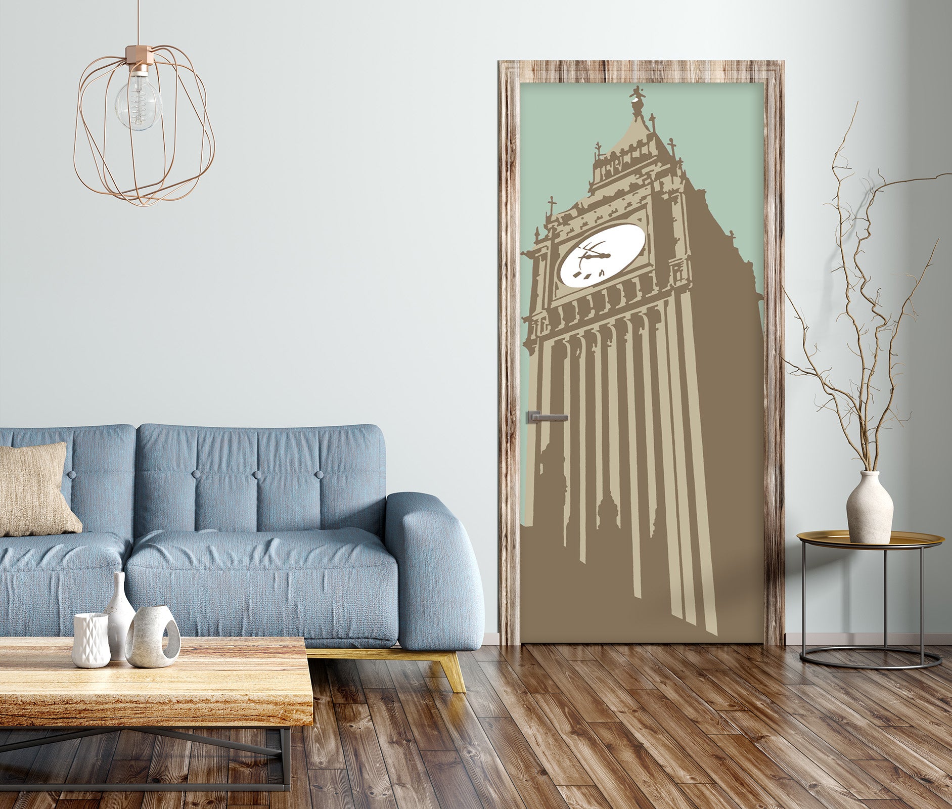 3D Big Ben 9217 Steve Read Door Mural