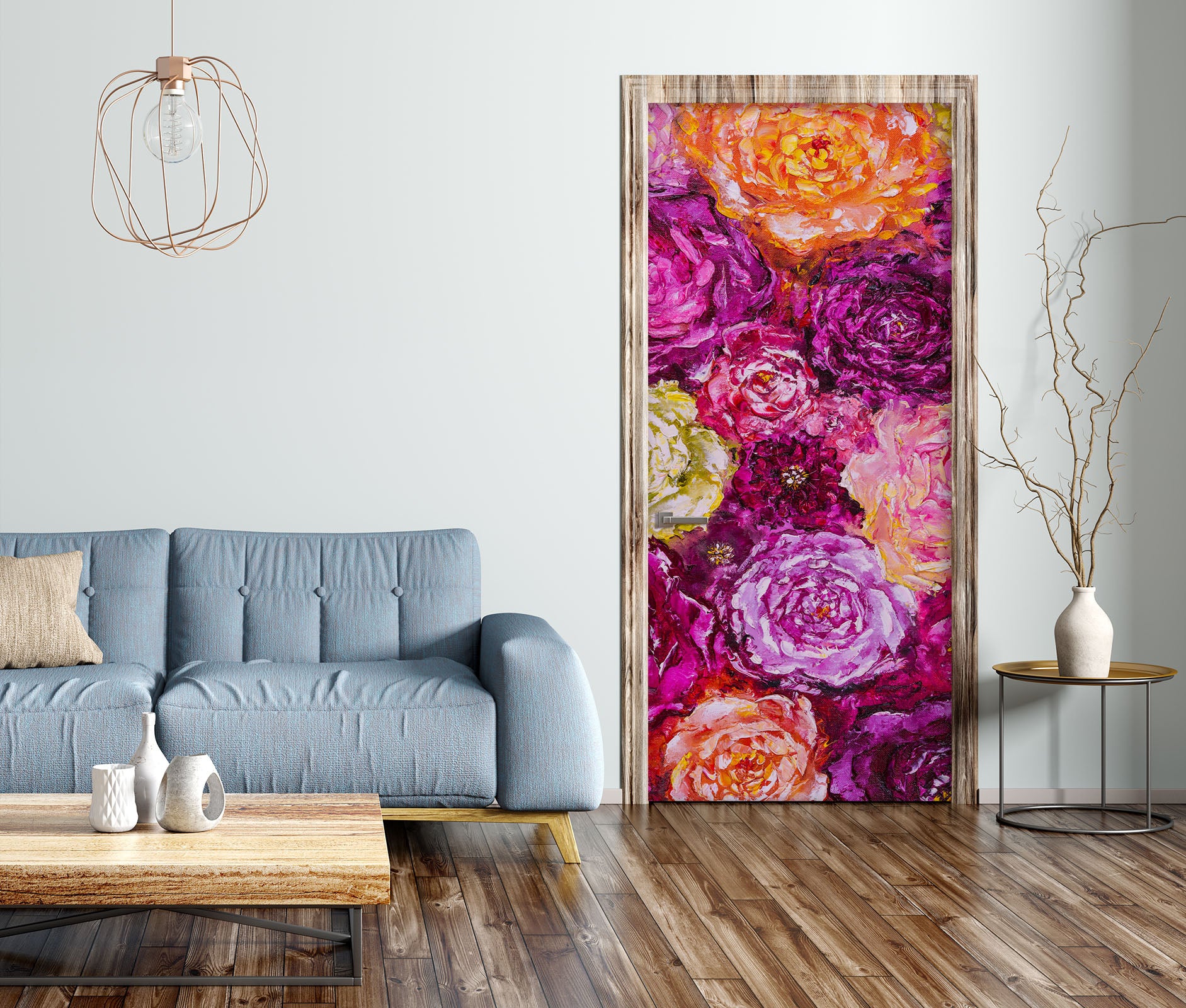 3D Purple Rose 3287 Skromova Marina Door Mural