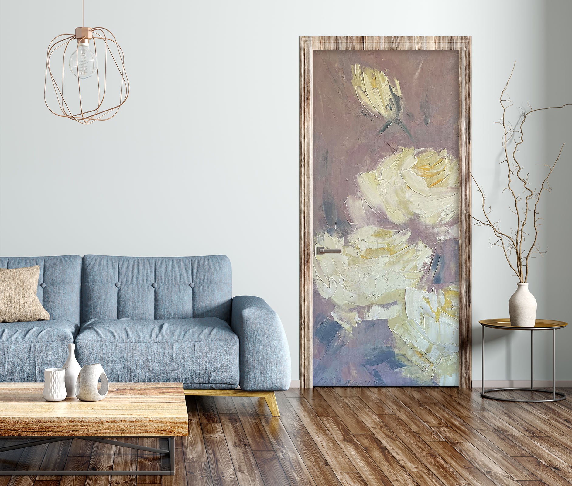 3D Yellow Rose 3080 Skromova Marina Door Mural