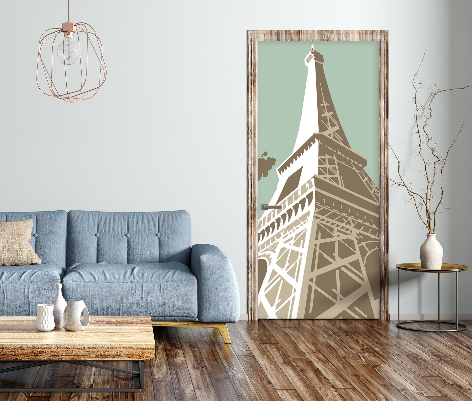 3D Eiffel Tower 9233 Steve Read Door Mural