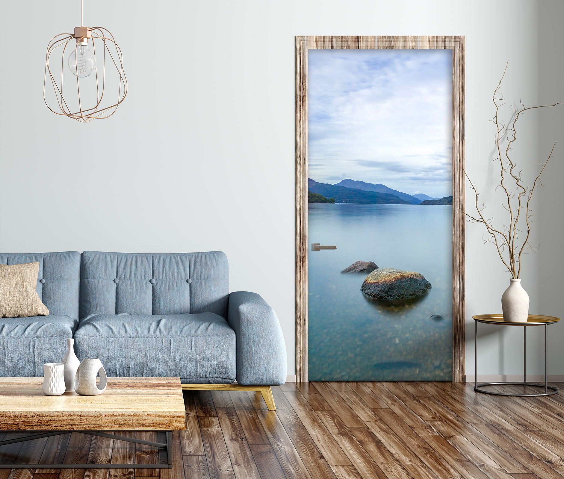 3D Lake Mountain Stone 101198 Assaf Frank Door Mural