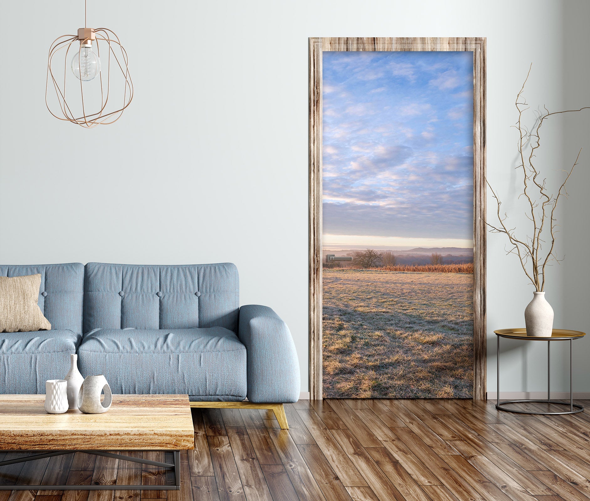 3D Sky Lawn 10236 Assaf Frank Door Mural