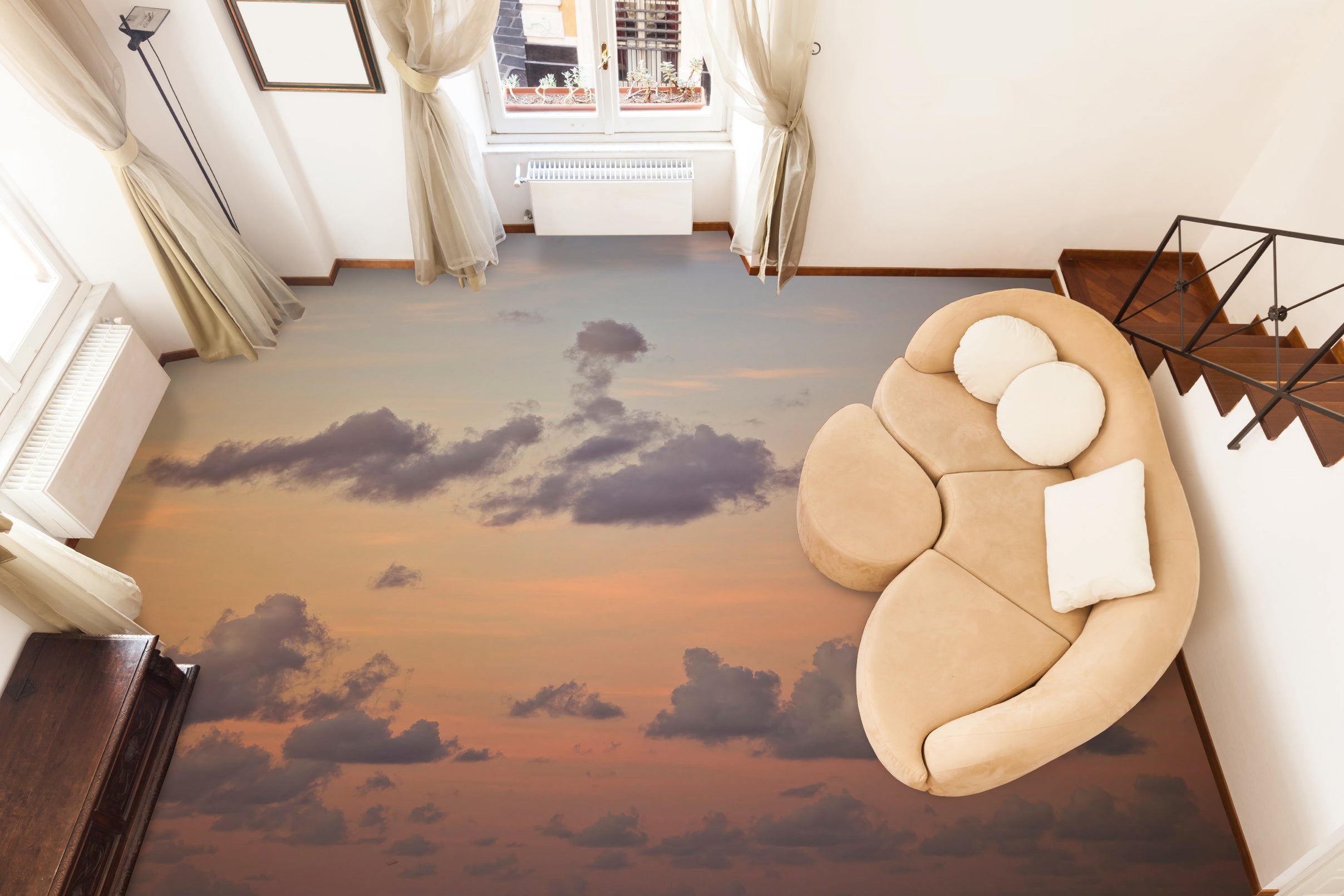 3D Sky Clouds 9841 Assaf Frank Floor Mural  Wallpaper Murals Self-Adhesive Removable Print Epoxy