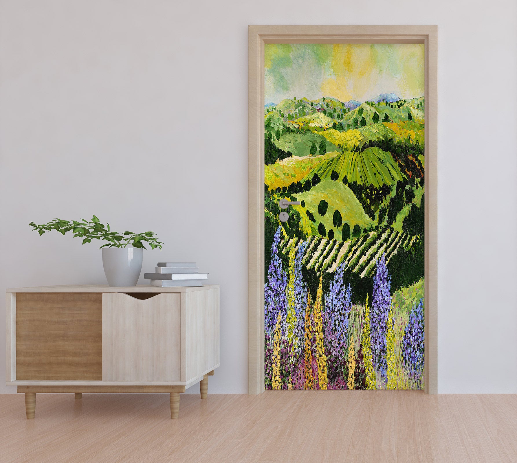 3D Field Green Hillside Meadow 9332 Allan P. Friedlander Door Mural