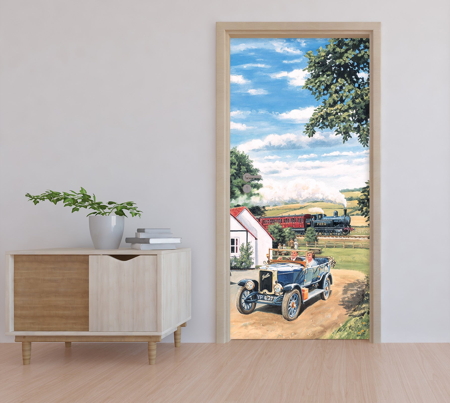 3D Train Tractor 10345 Trevor Mitchell Door Mural